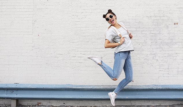 The Lalagirl Sunglasses Jumping Backback Converse Happy