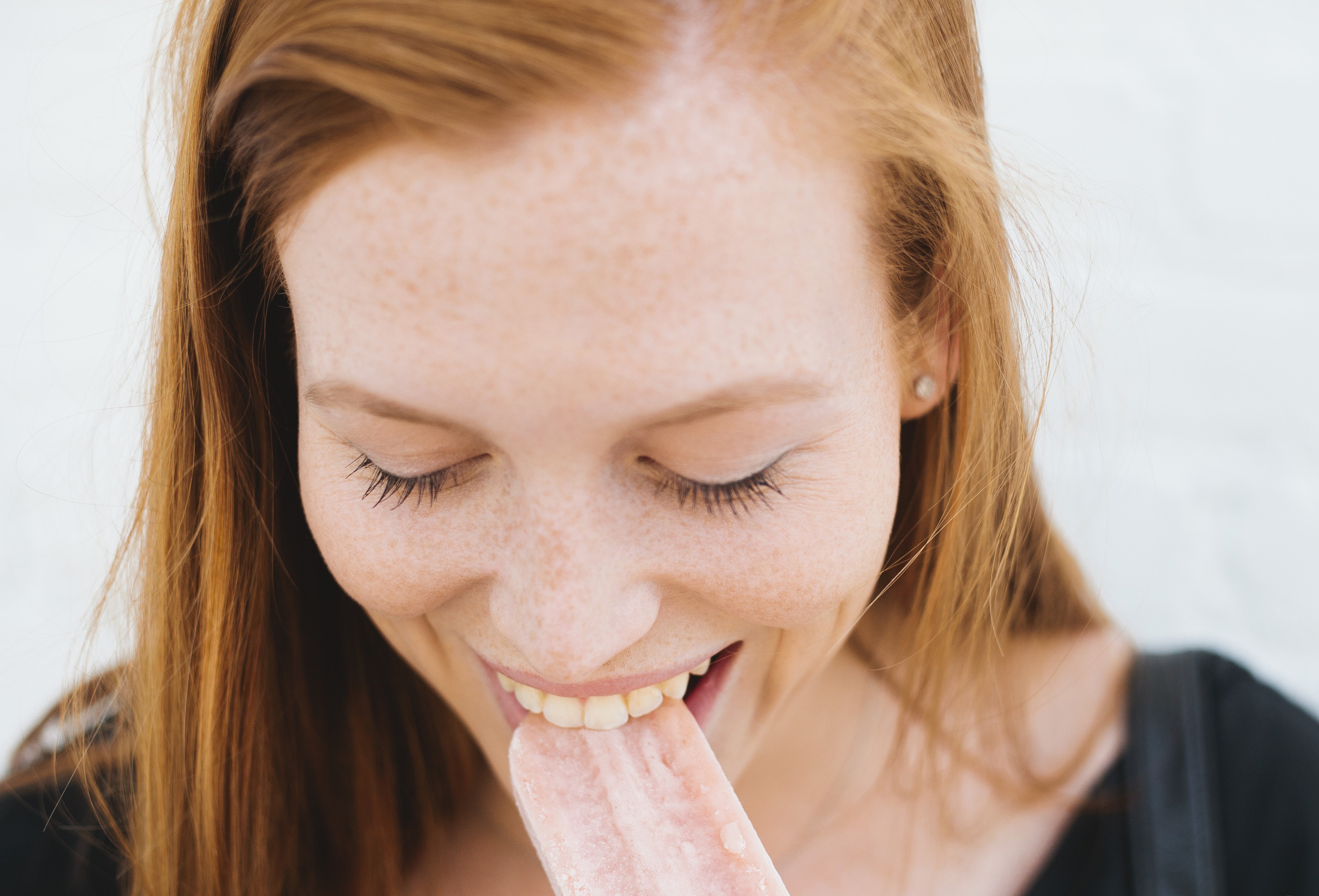 Molly Peach-Girl Eating Popsicle