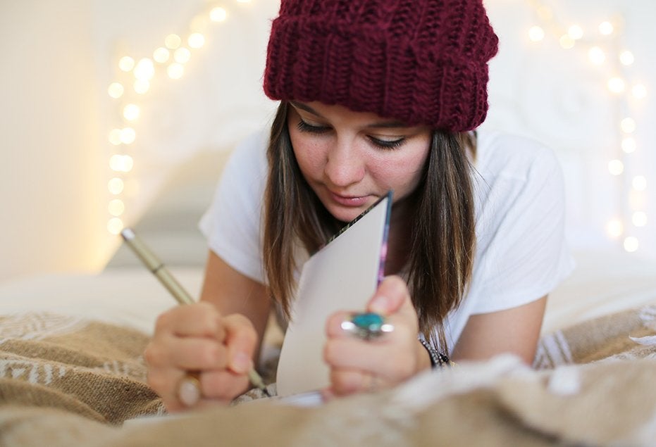 The Lalagirl Writing In Notebook