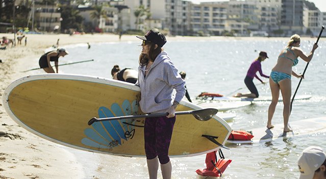 Kellyn Simpkin-Girl Summer Yoga Paddle Board Surf Board Beach Ocean