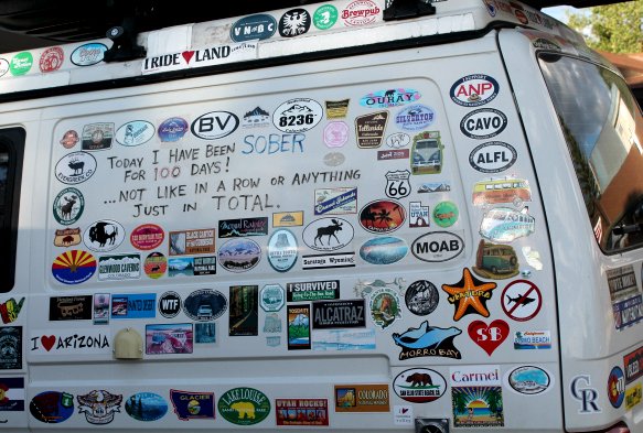 Hippie Van Stickers Fun Roadtrip