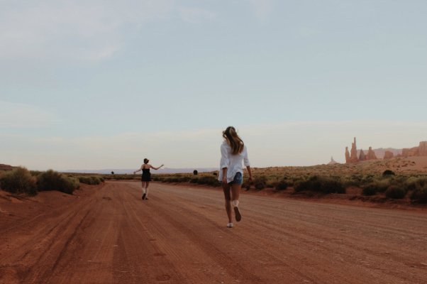 Anna Schultz-Best Friends Running Through Desert Adventure Road Trip