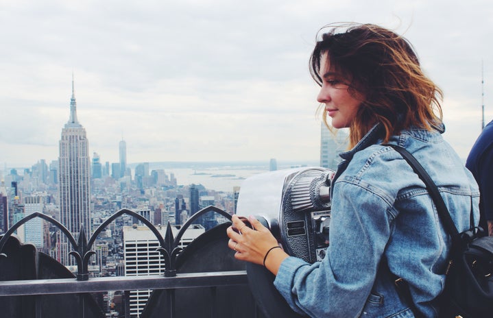 Girl On Rooftop Nyc