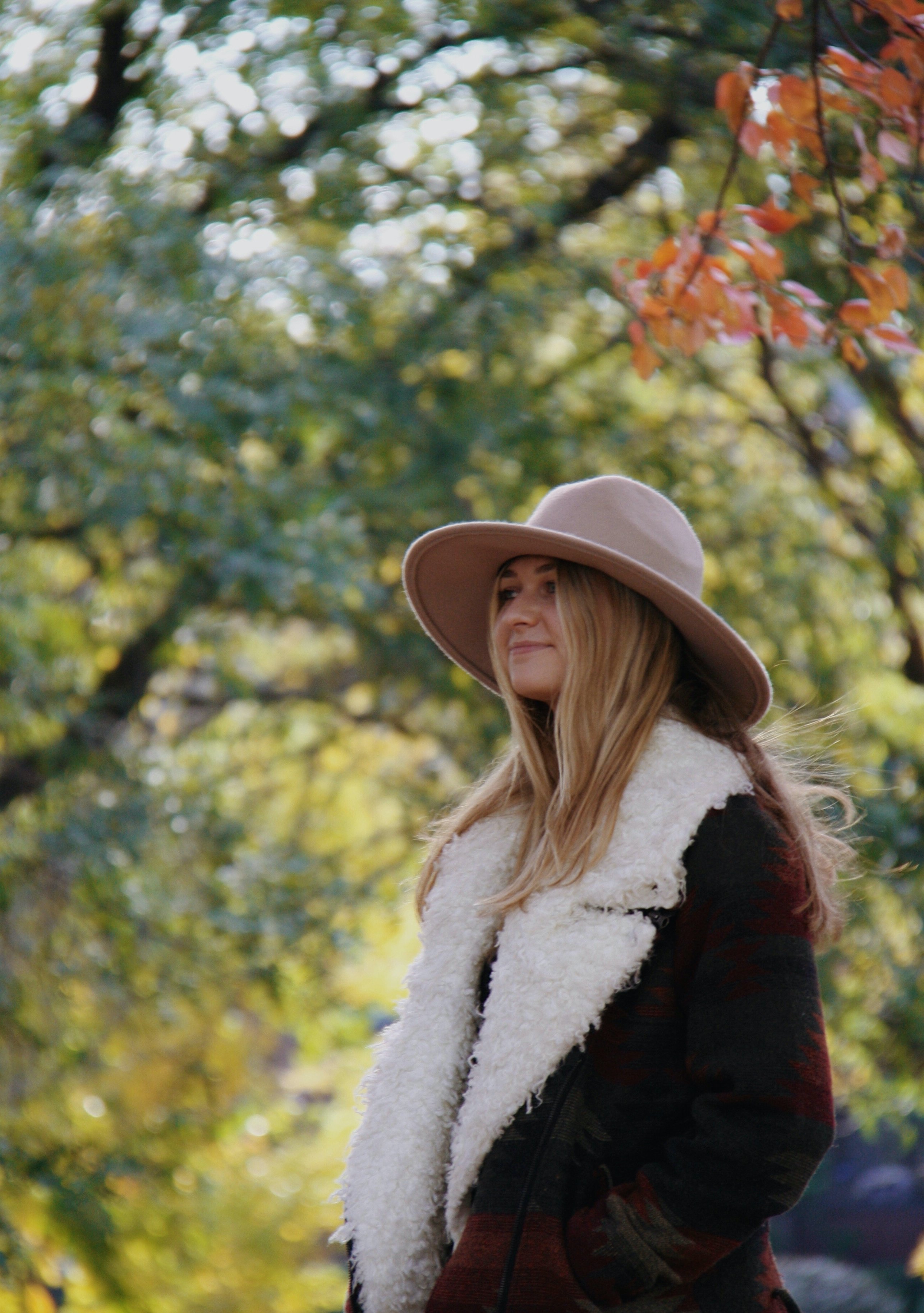 Fuzzy Coat Hat Blonde Girl