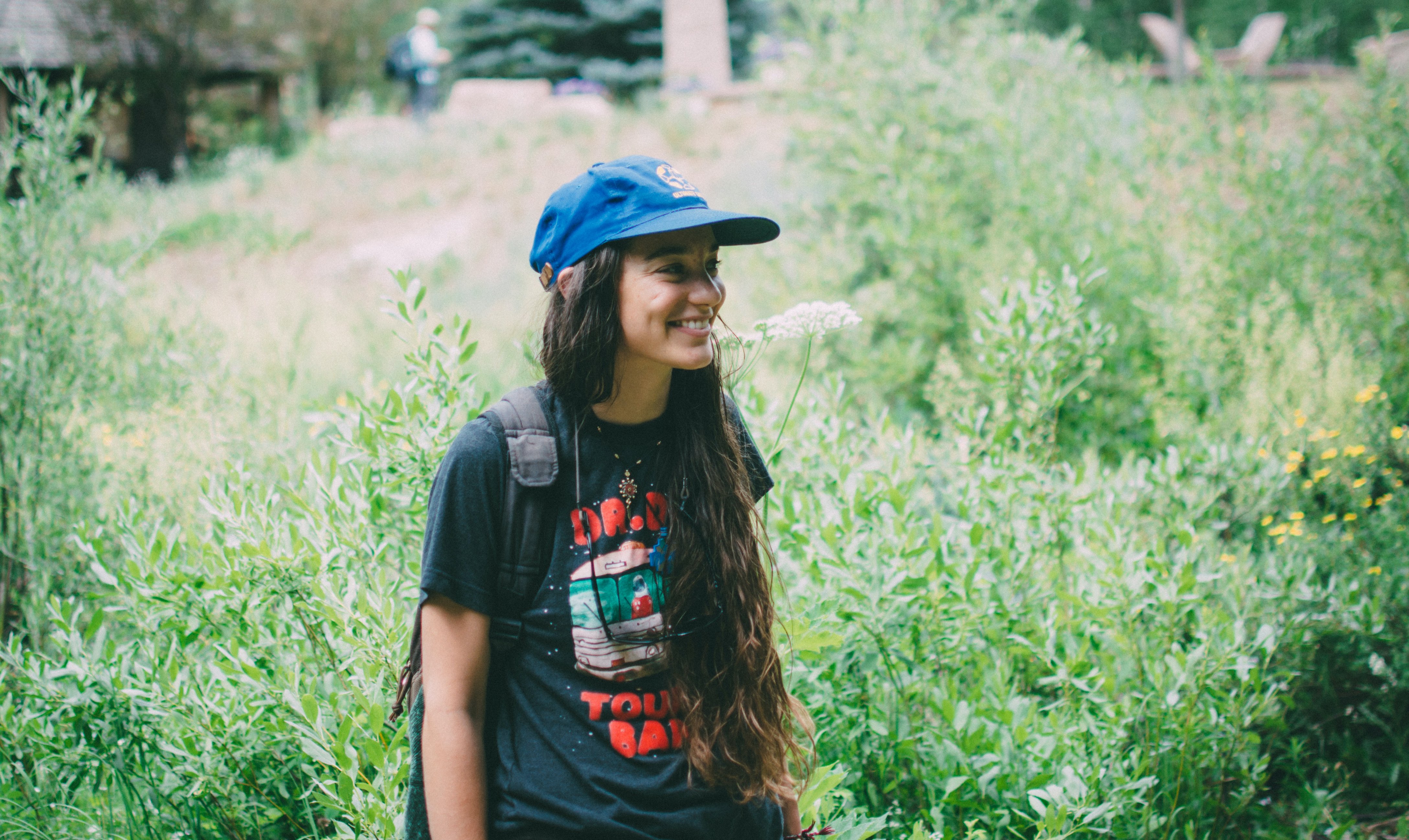 Cameron Smith-Girl Smile Happy Nature Garden Packpack Hat Tshirt