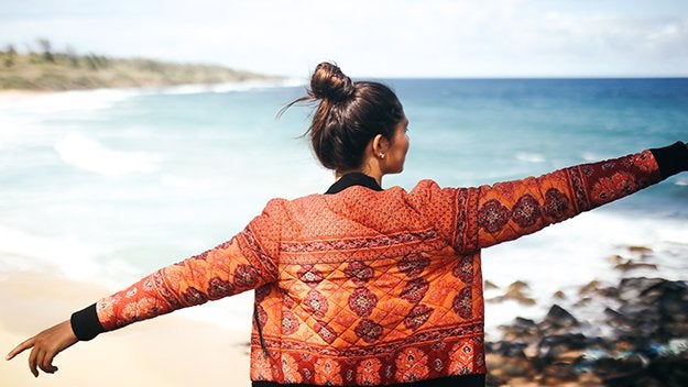 Hawaii Girl Happy Explore Jacket Beach Adventure