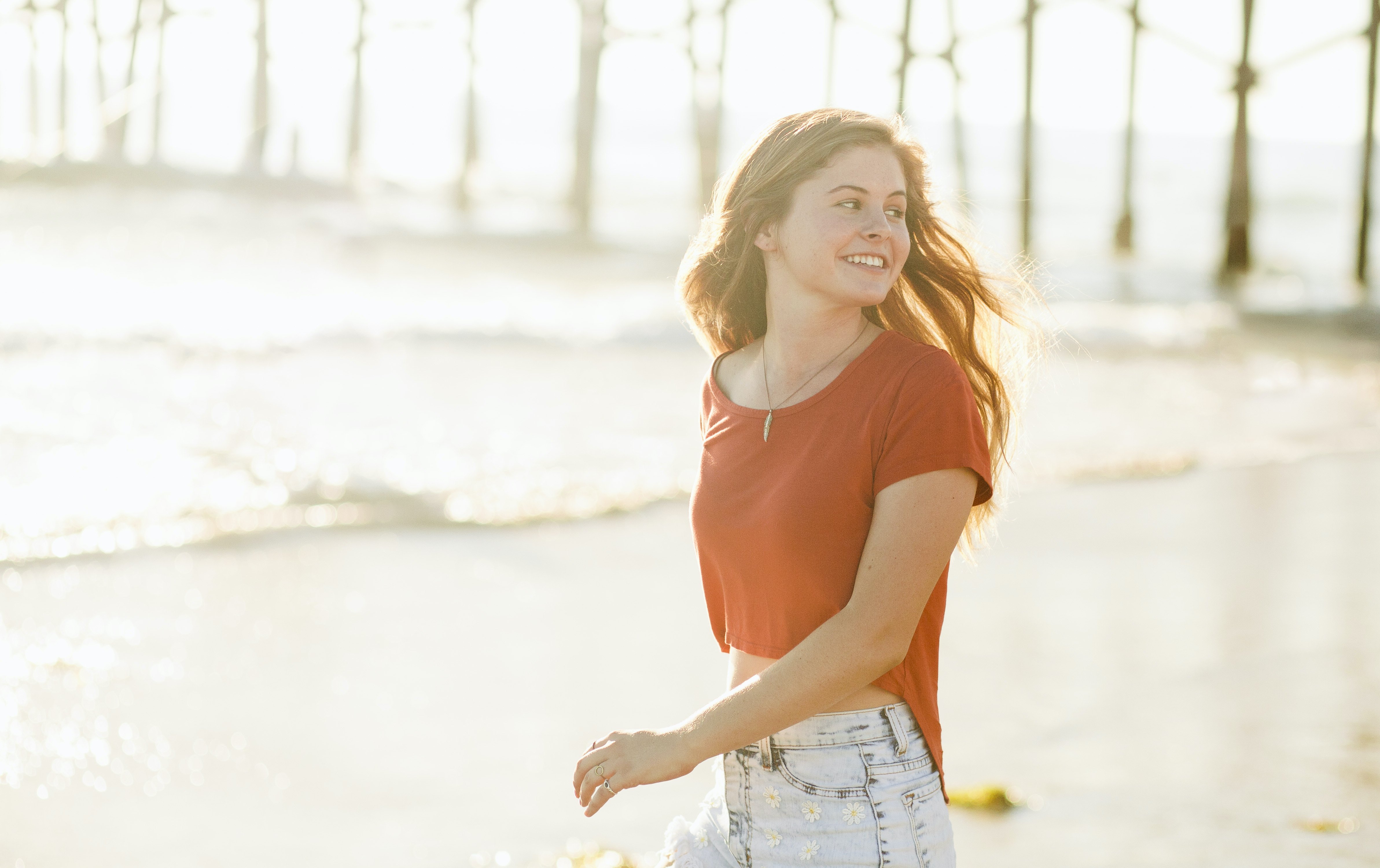 Molly Peach-Girl Running On Beach