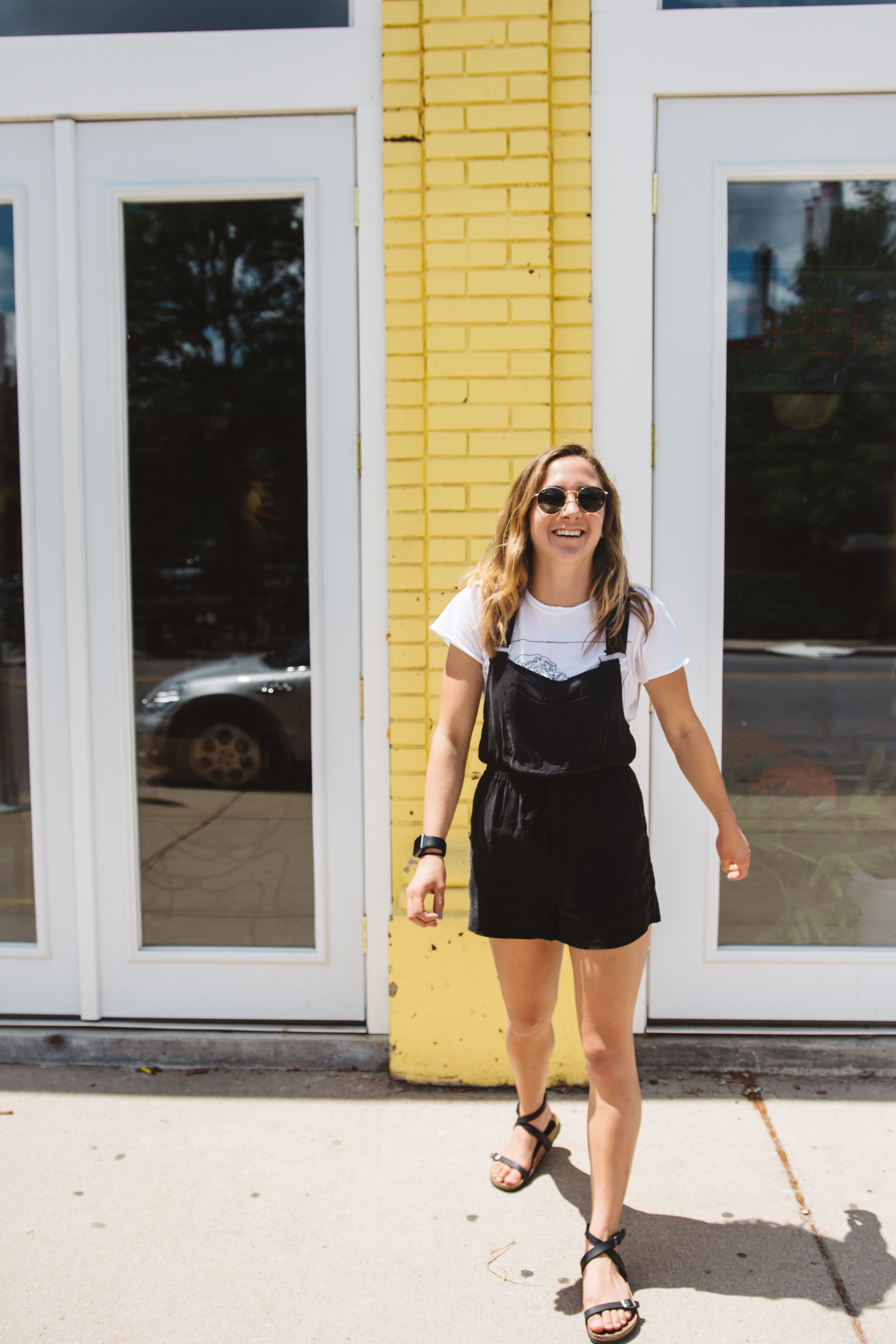 Cameron Smith-Summer Sunny Sunglasses Smile Girl Overalls Happy Laugh Yellow