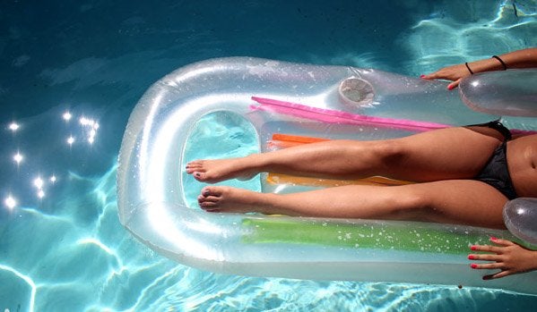 Meredith Kress-Summer Girl Legs Swimming Pool