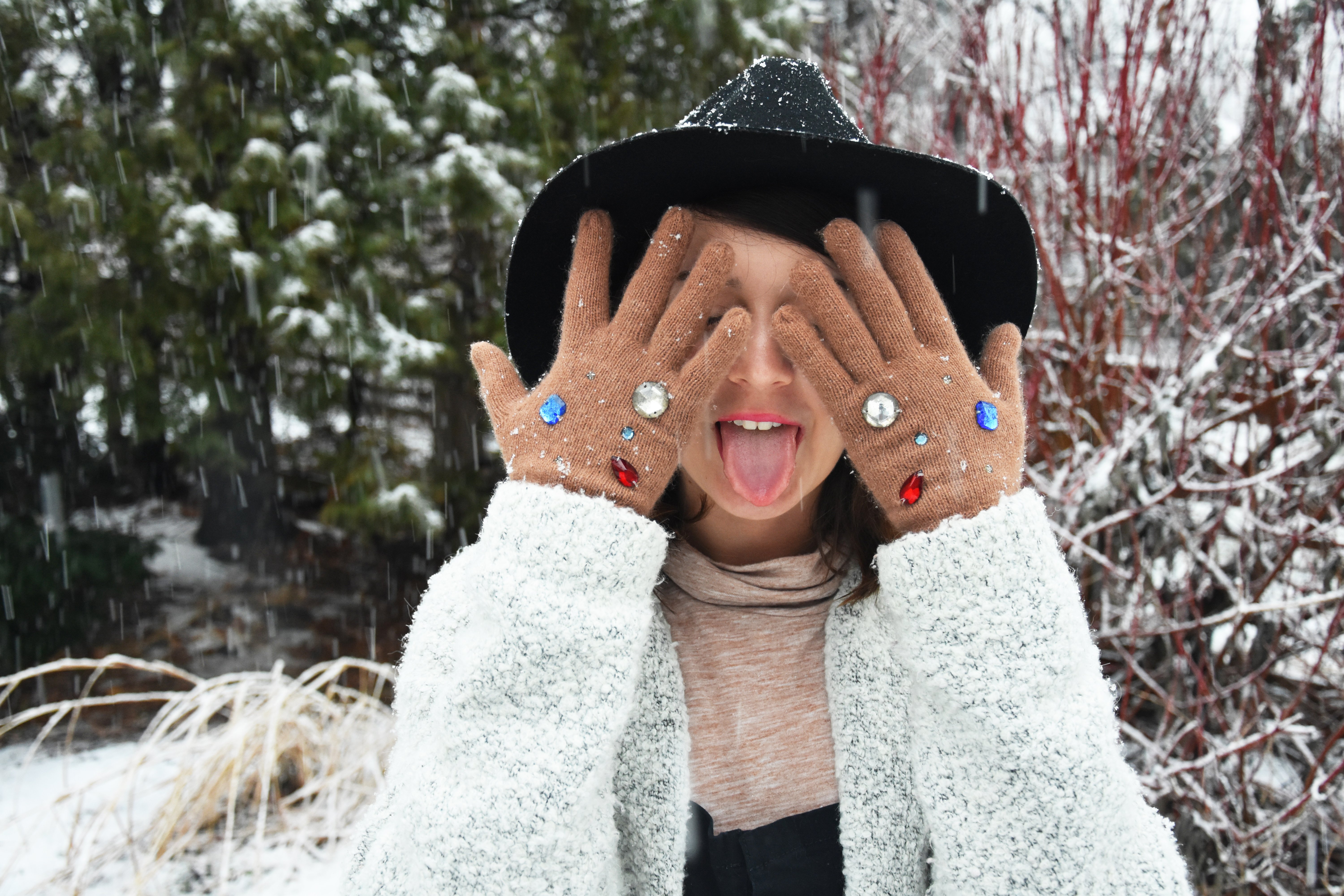 Girl With Snow In Trees 2