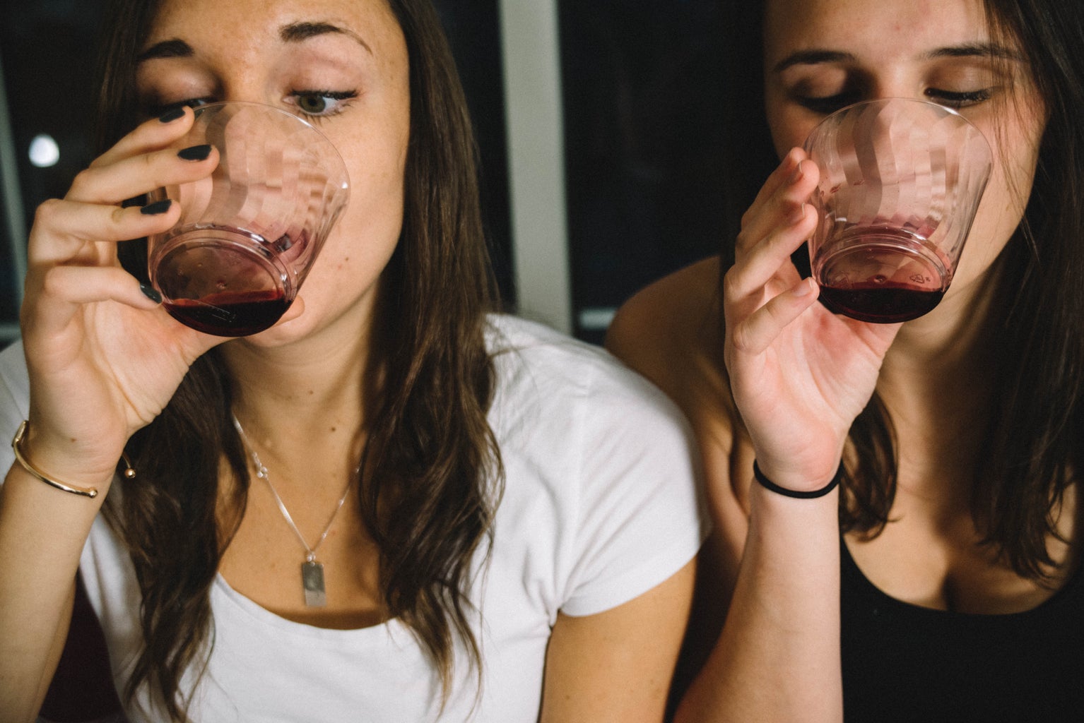 Girls Drinking Wine