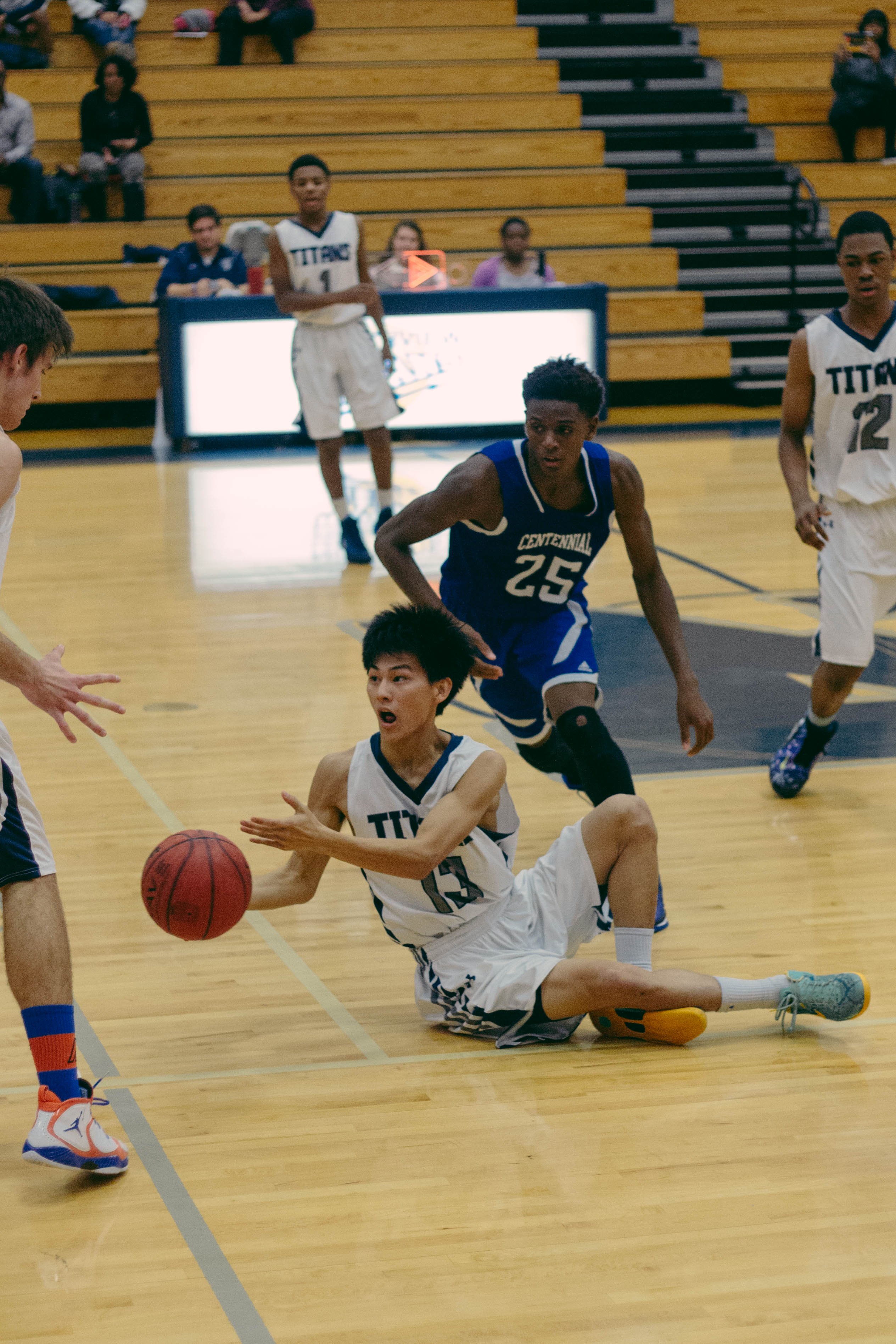 Sports Basketball Boy On Floor
