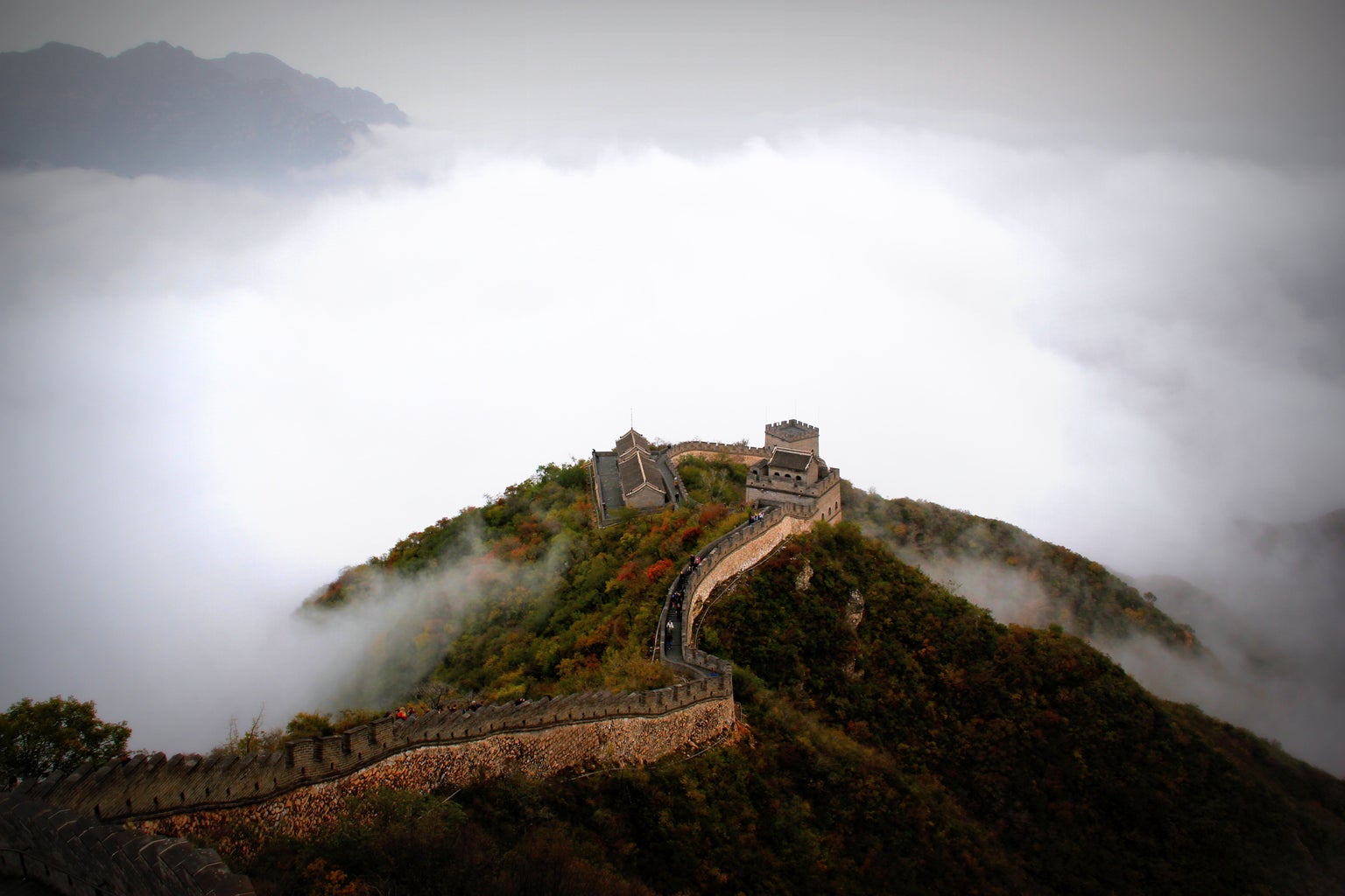 Mountains Clouds Historical Great Wall Of China