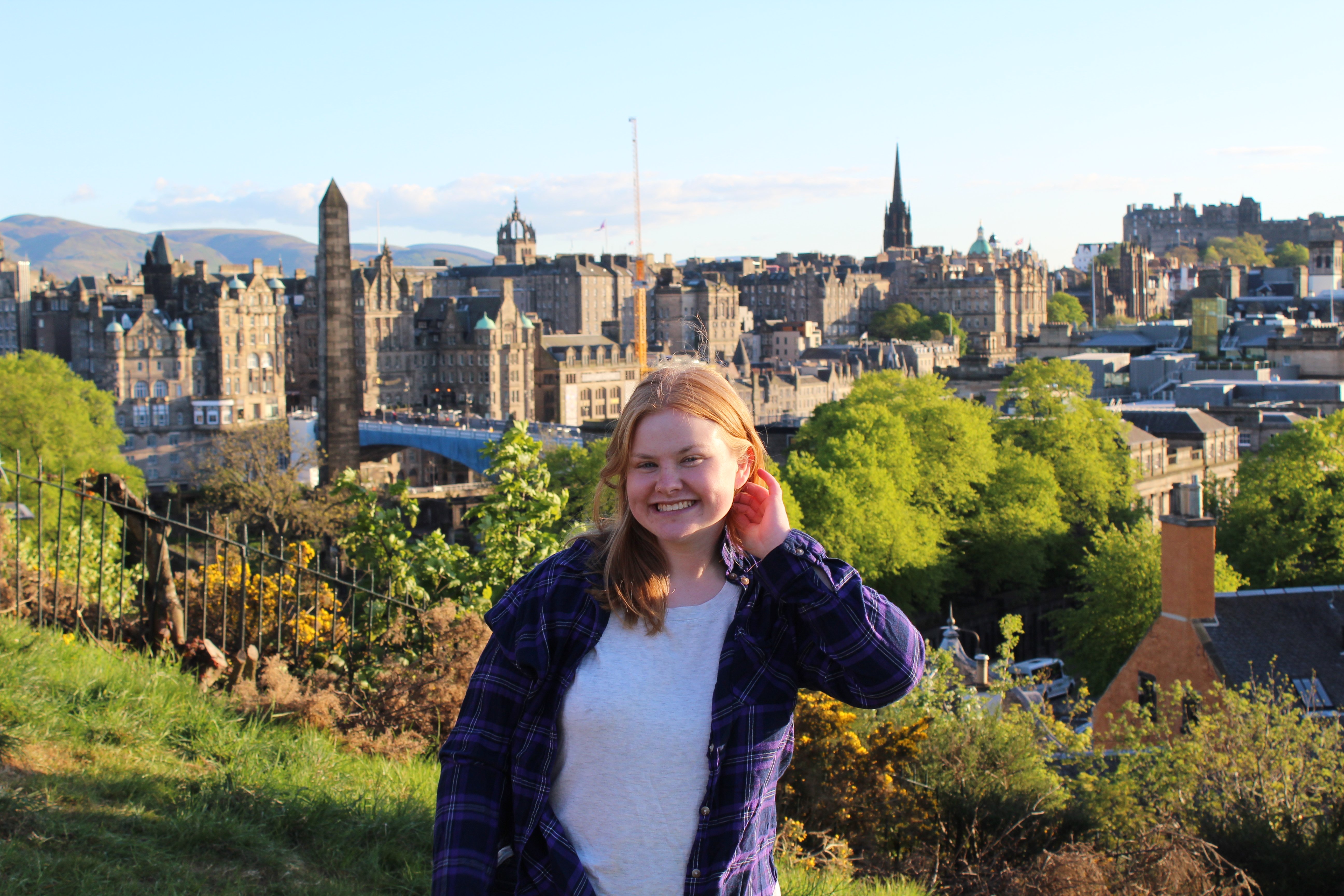 Woman on Calton Hill in Edinburgh, Scotland