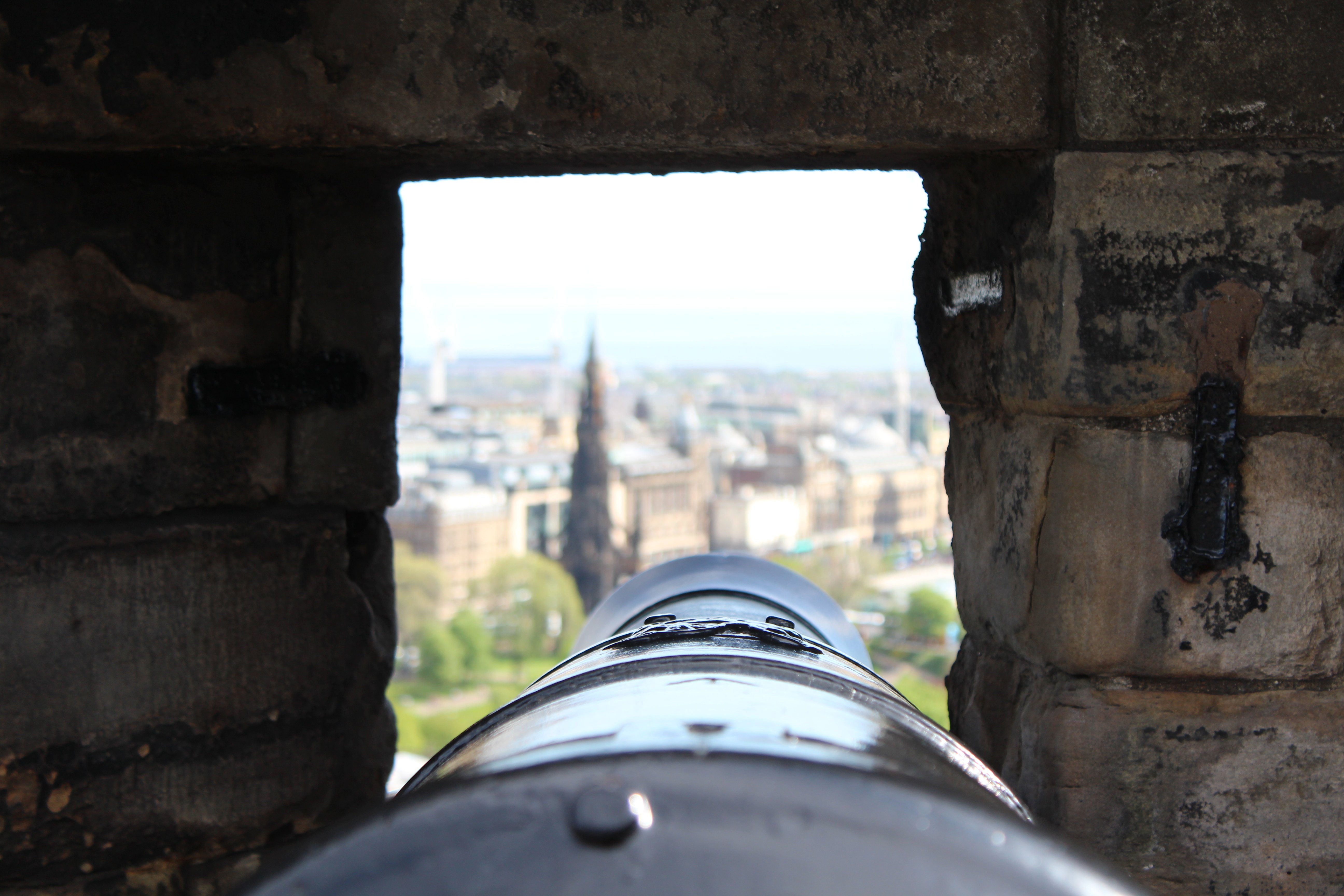 Cannon looking out onto Edinburgh