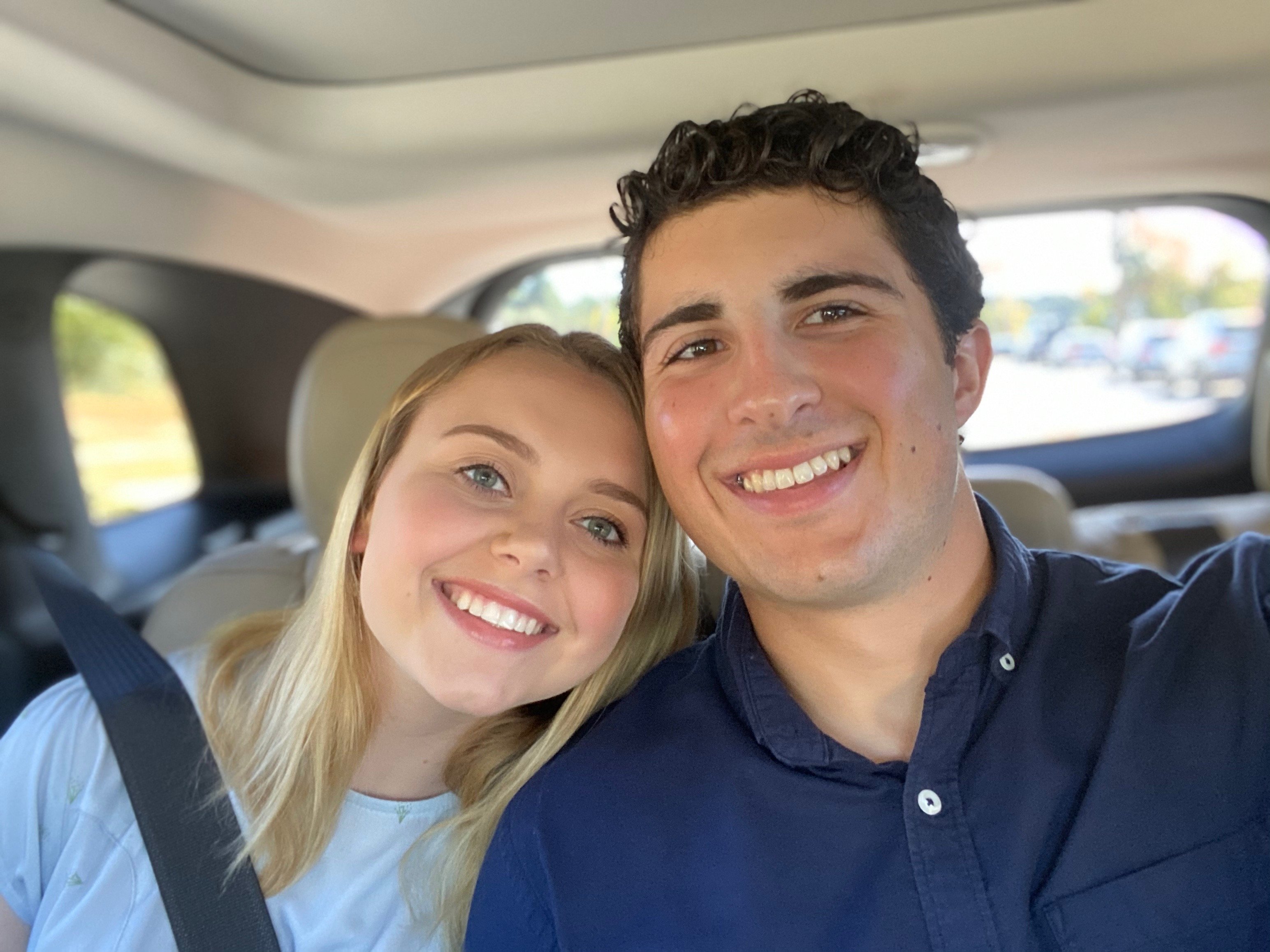 couple (male and female) in car