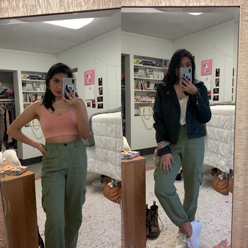 Spring outfit mirror selfies