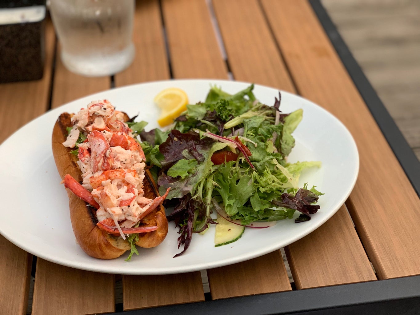 Lobster Roll with Kale Salad