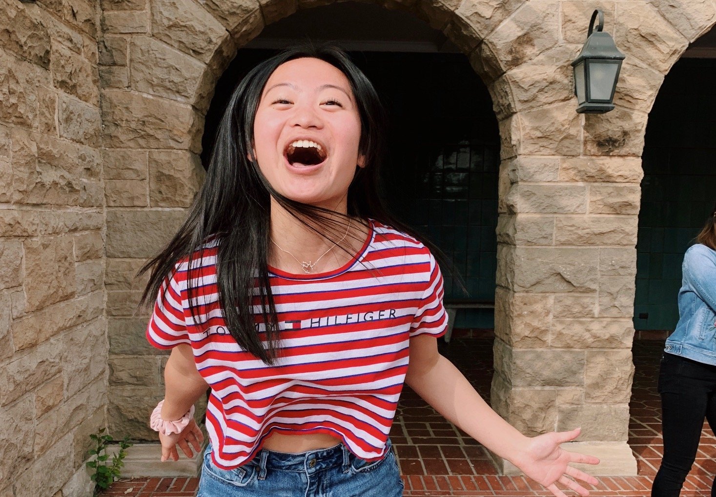 me jumping and smiling