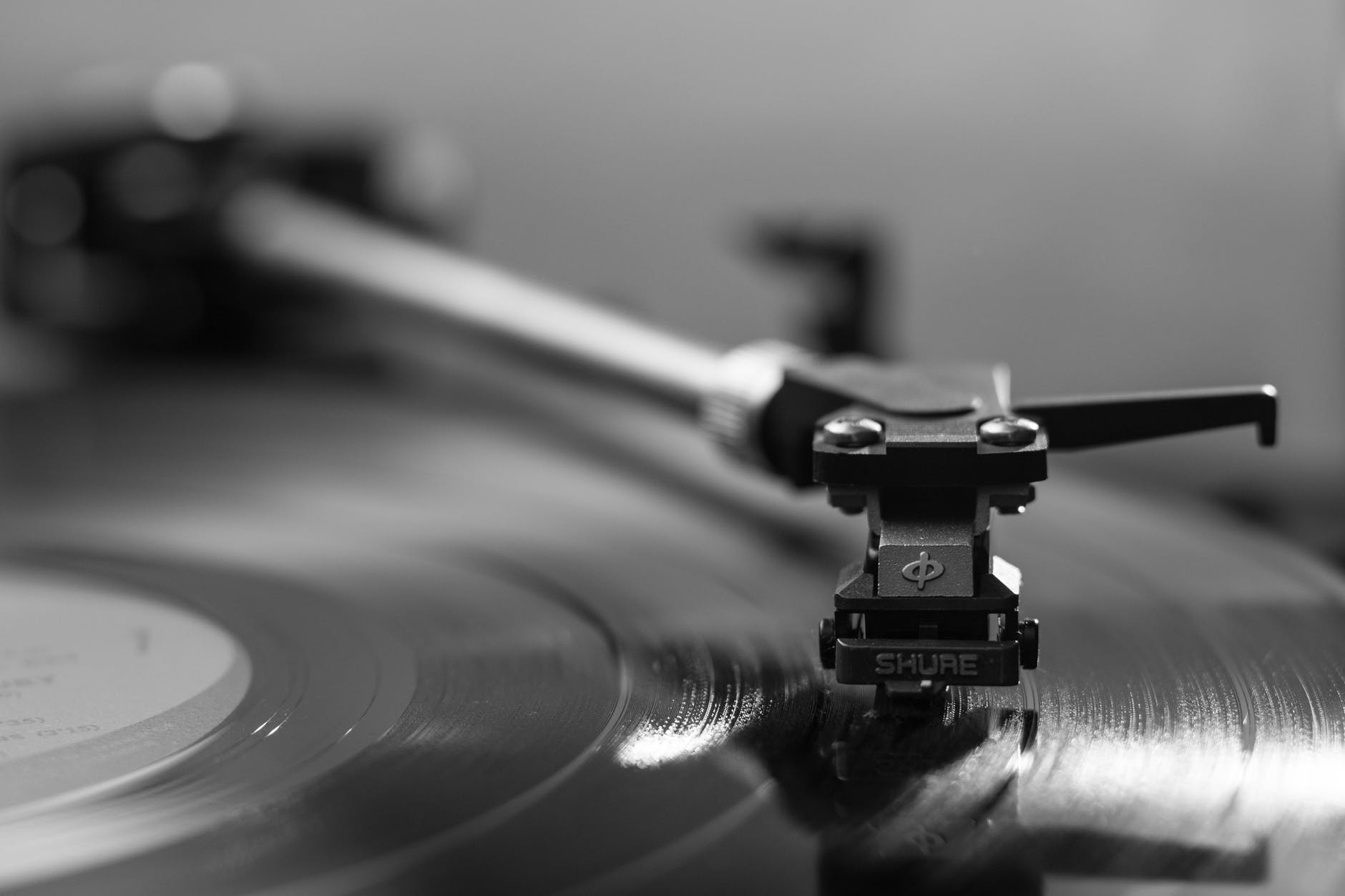 Close-up of a record player