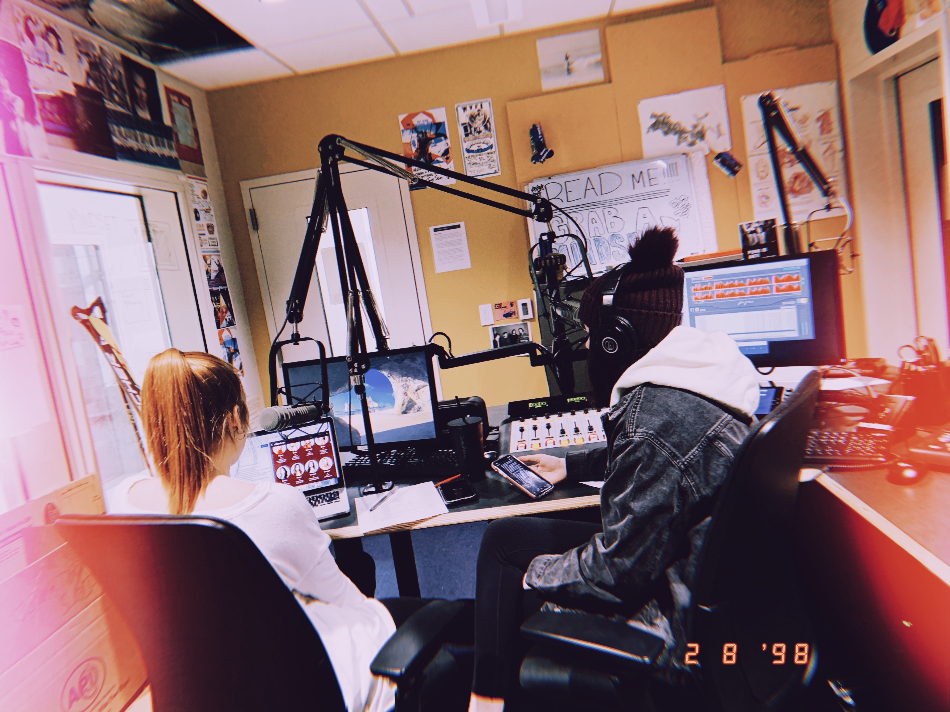 recording session of a podcast