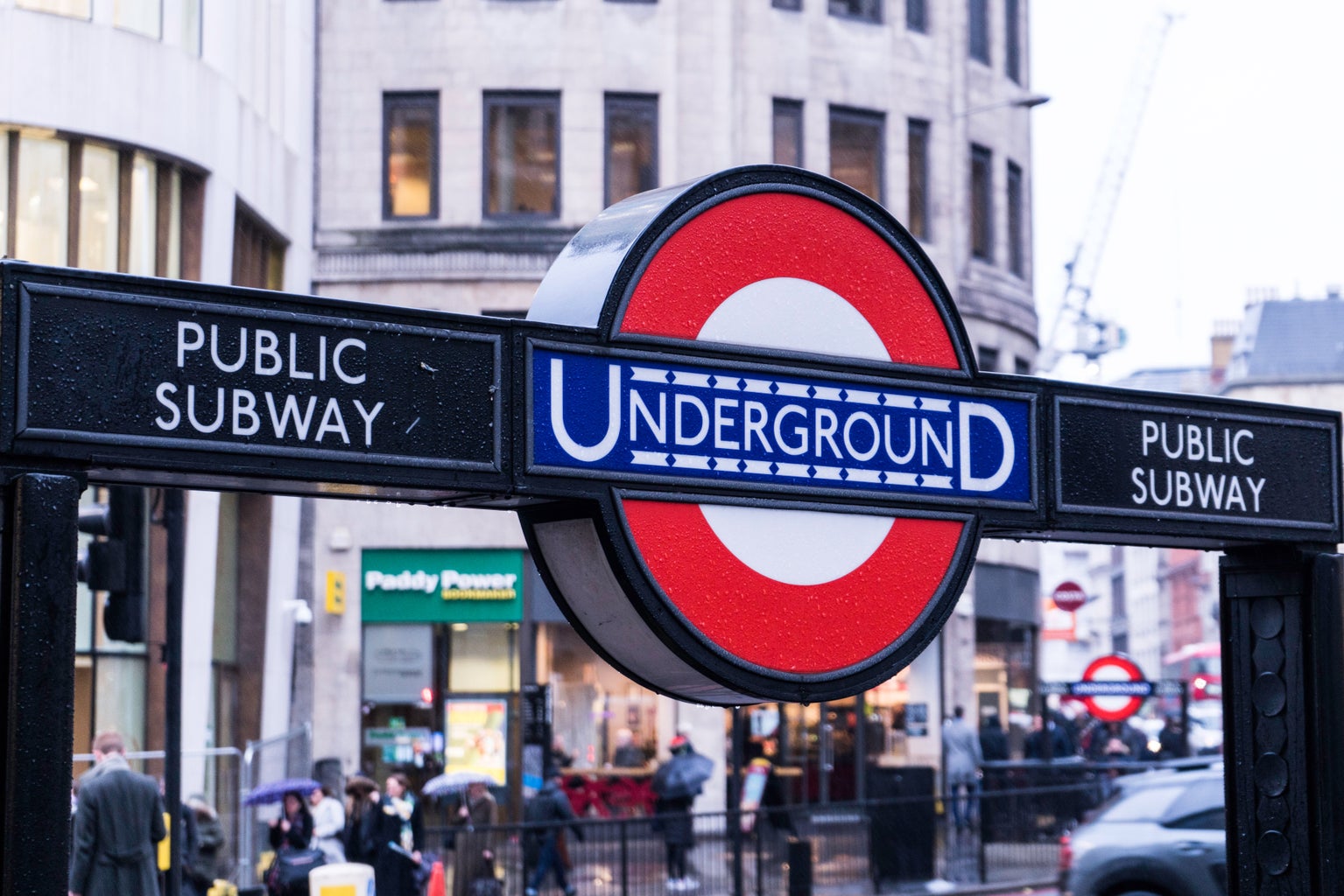 a picture of an Underground tube station sign