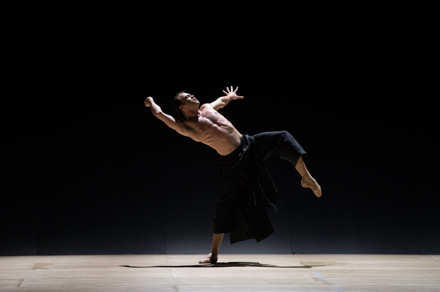 Paulo Arrais in Wayne McGregor\'s Obsidian Tear; photo by Rosalie O\'Connor, courtesy Boston Ballet