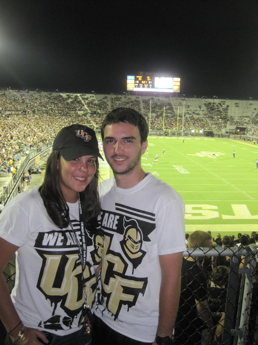 Amberli Kelly with husband at UCF (profile article, full permission, not for public use)