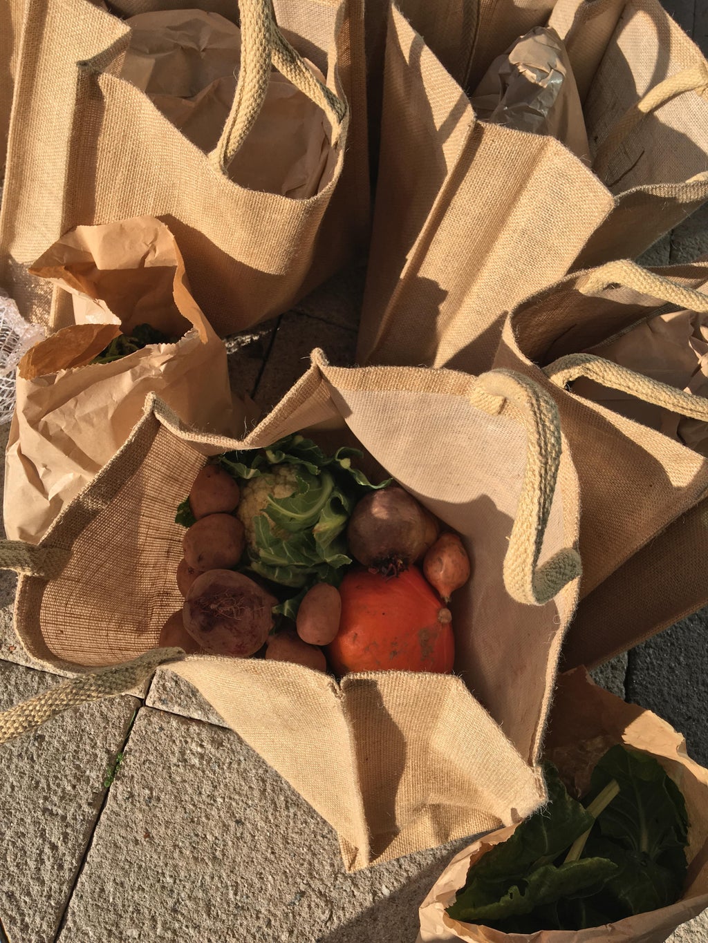 Bags of vegetables