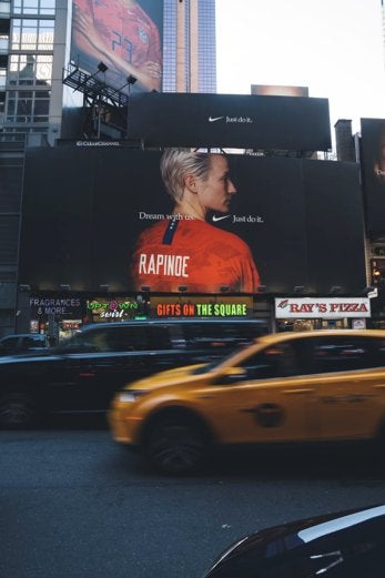 Megan Rapinoe on a billboard