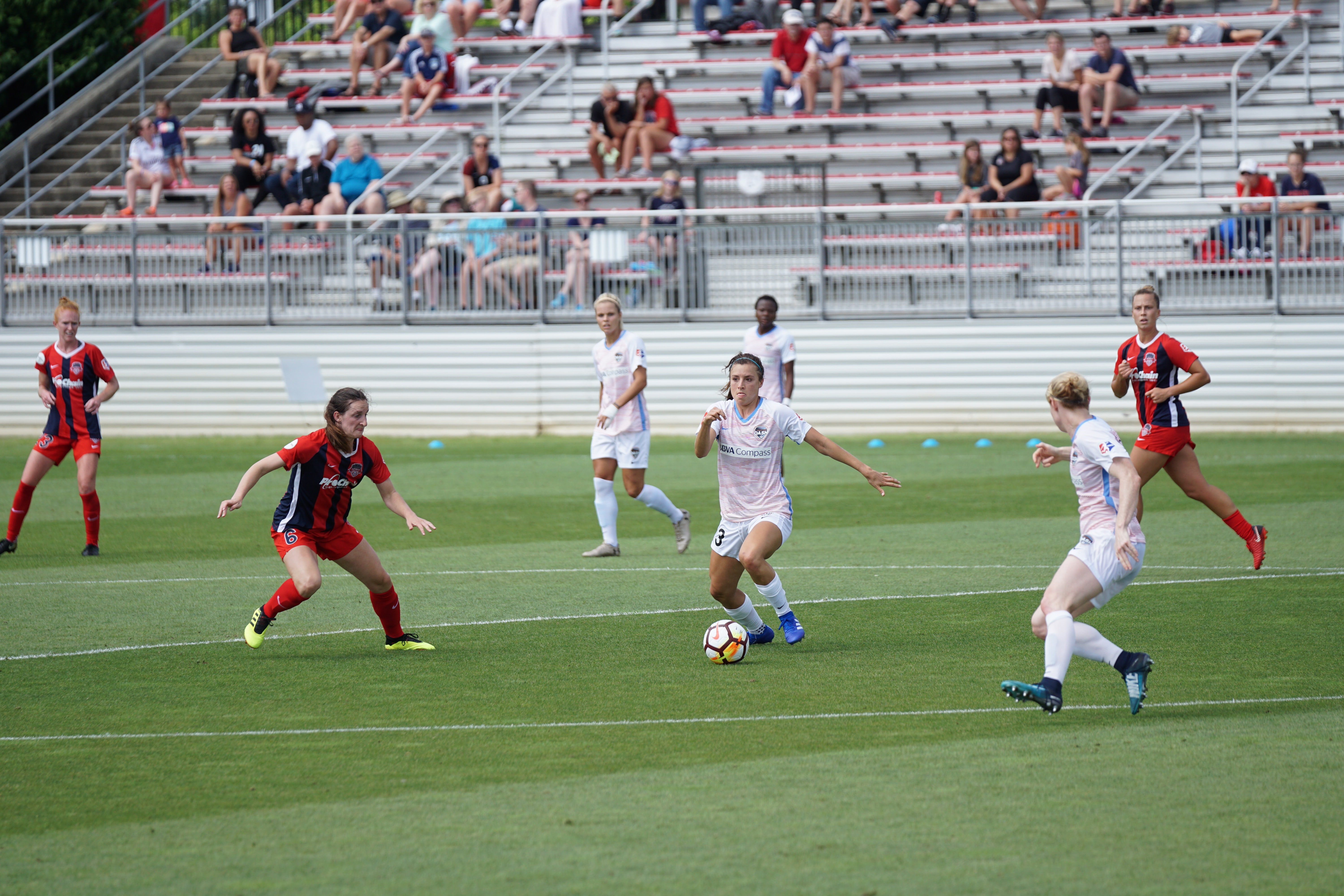 women playing soccer