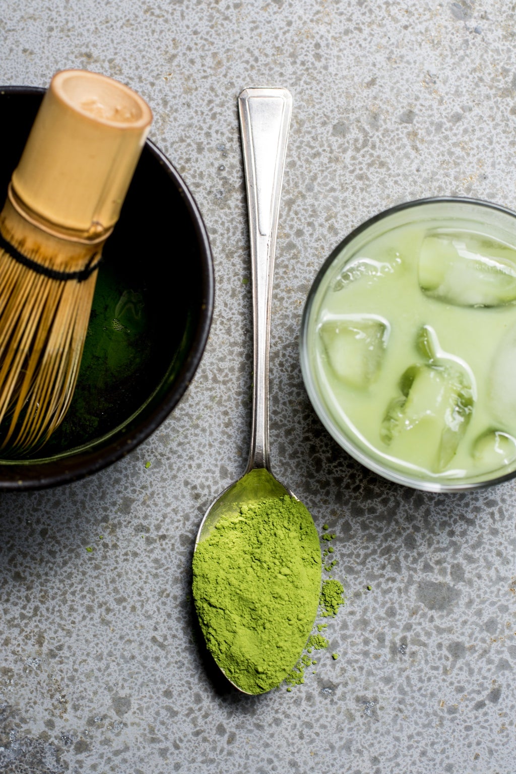 Iced Matcha with spoon