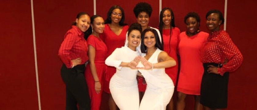 Wendyvette Edwards with her Delta Sigma Theta, Inc  sorority sisters