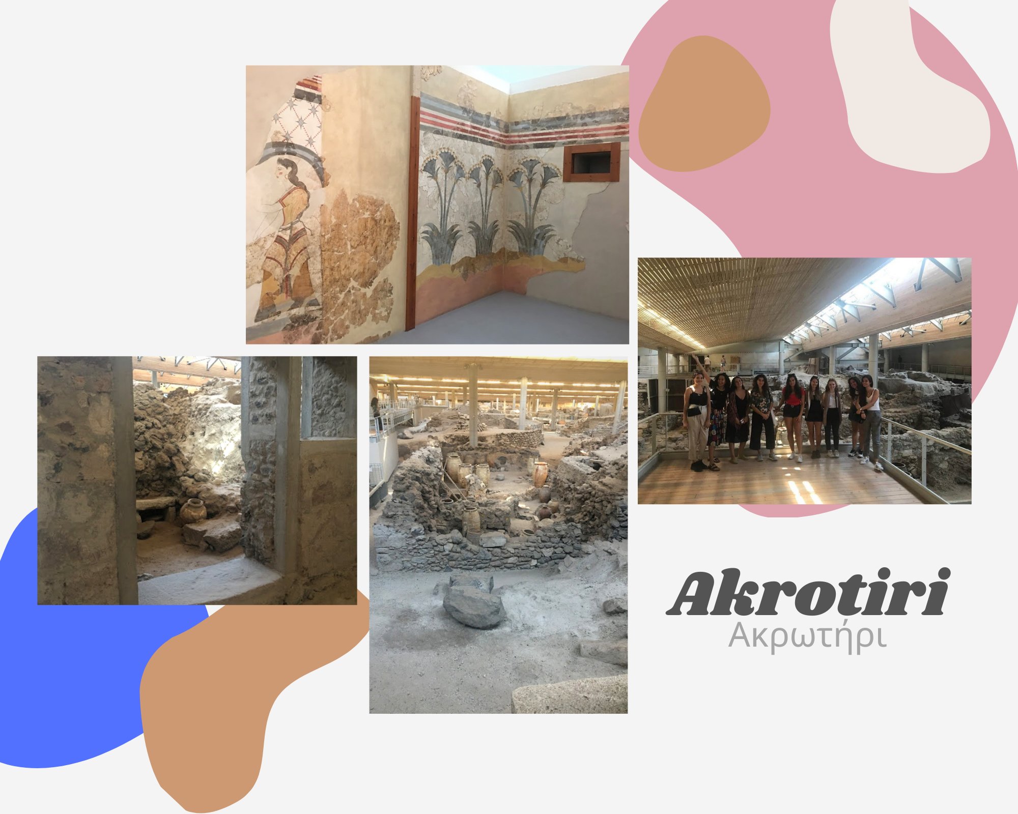 Collage of pictures I took in Akrotiri, Santorini