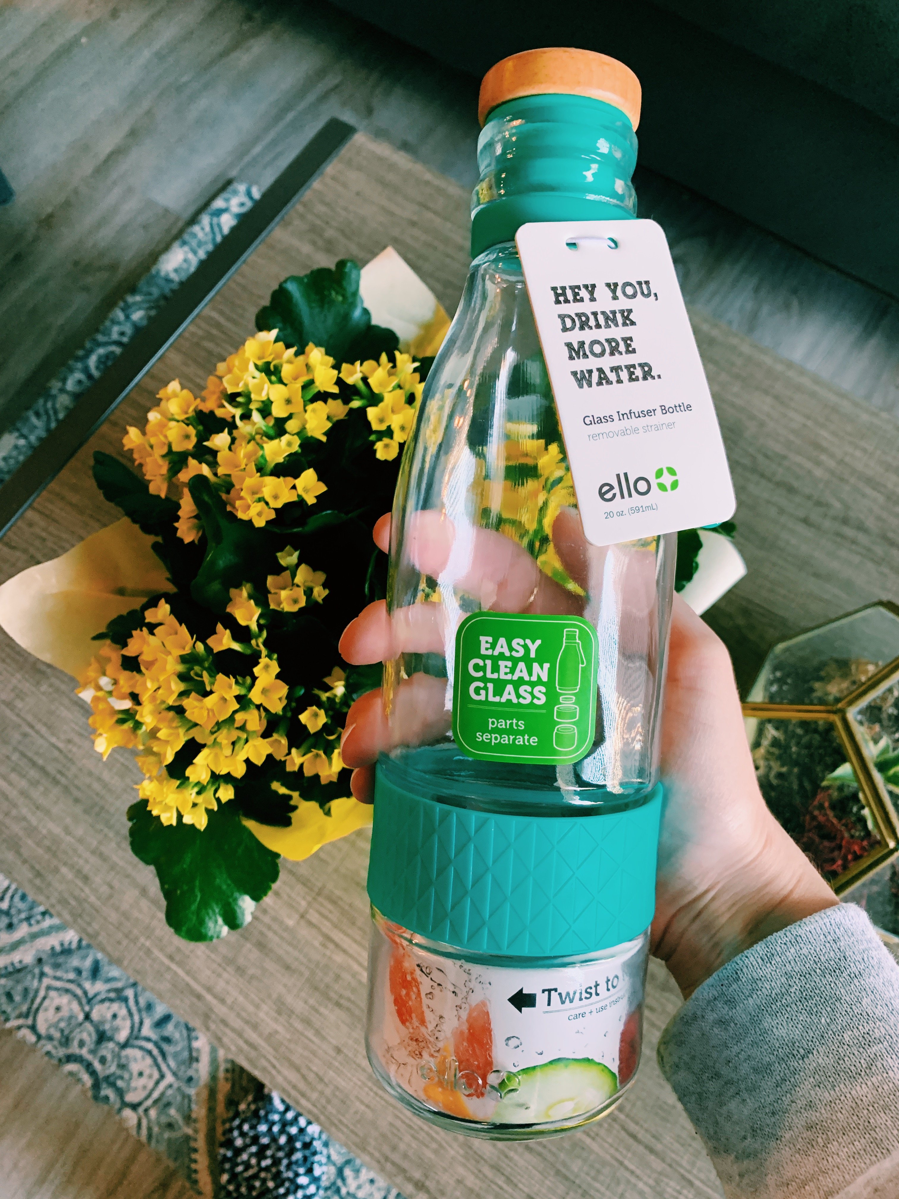 miranda torres glass water bottle