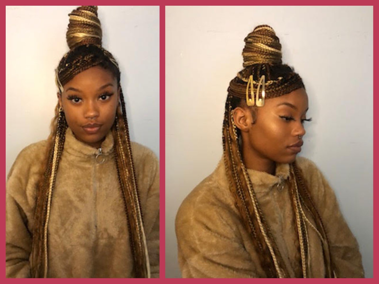 Girl styling her hair