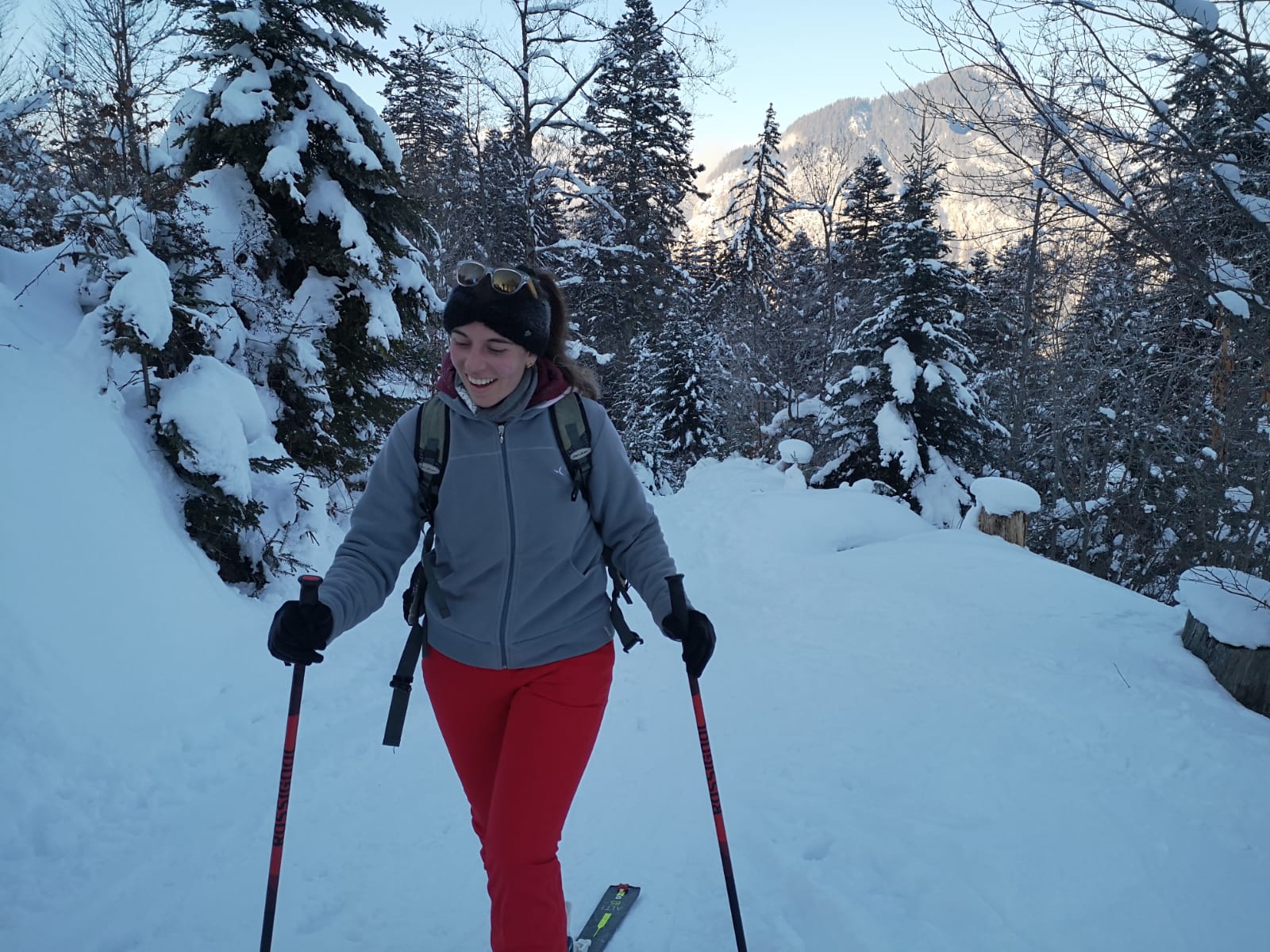 Girl doing alpine touring