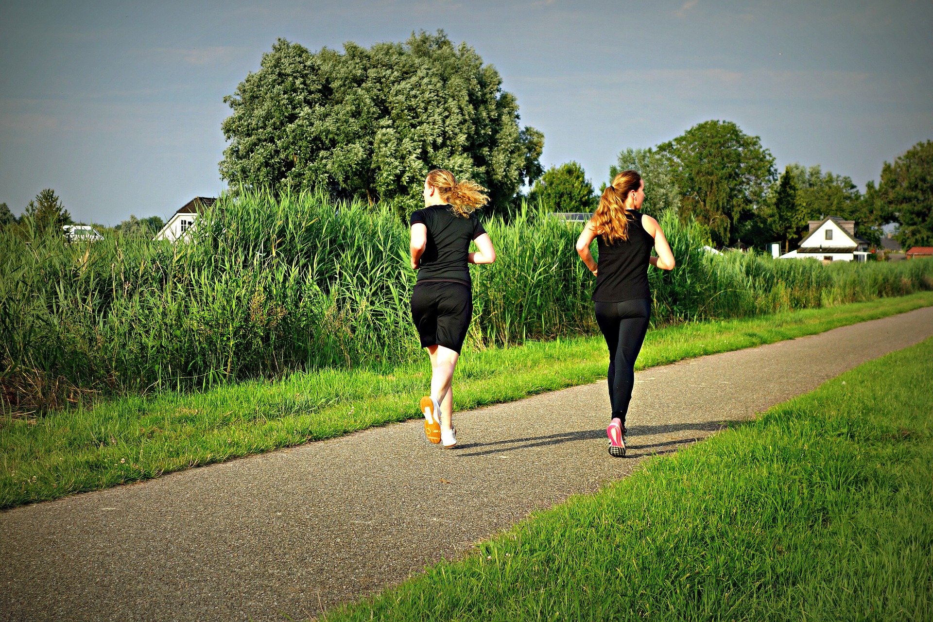 Two women jogging