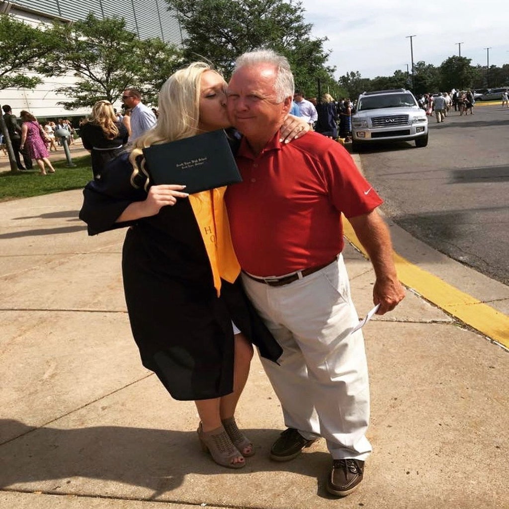 A picture of me and my Dad at my high school graduation