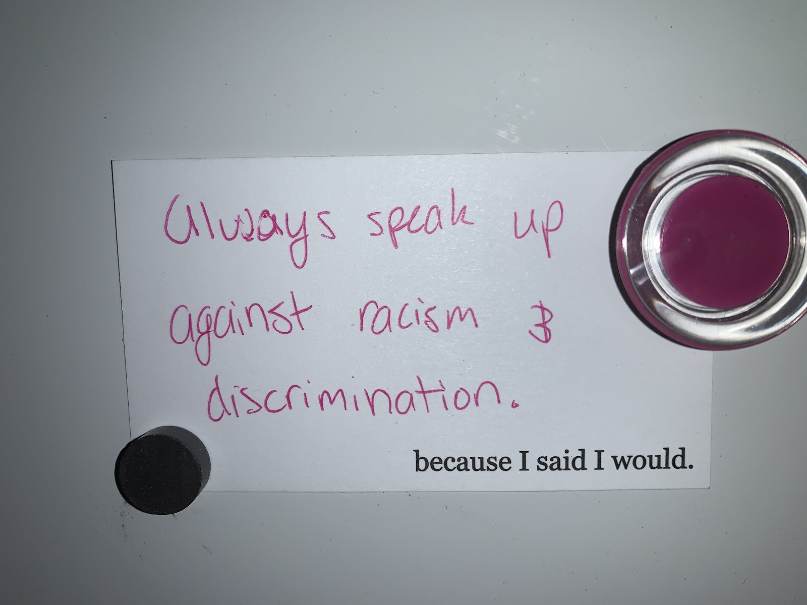 Because I said I would notecard filled out