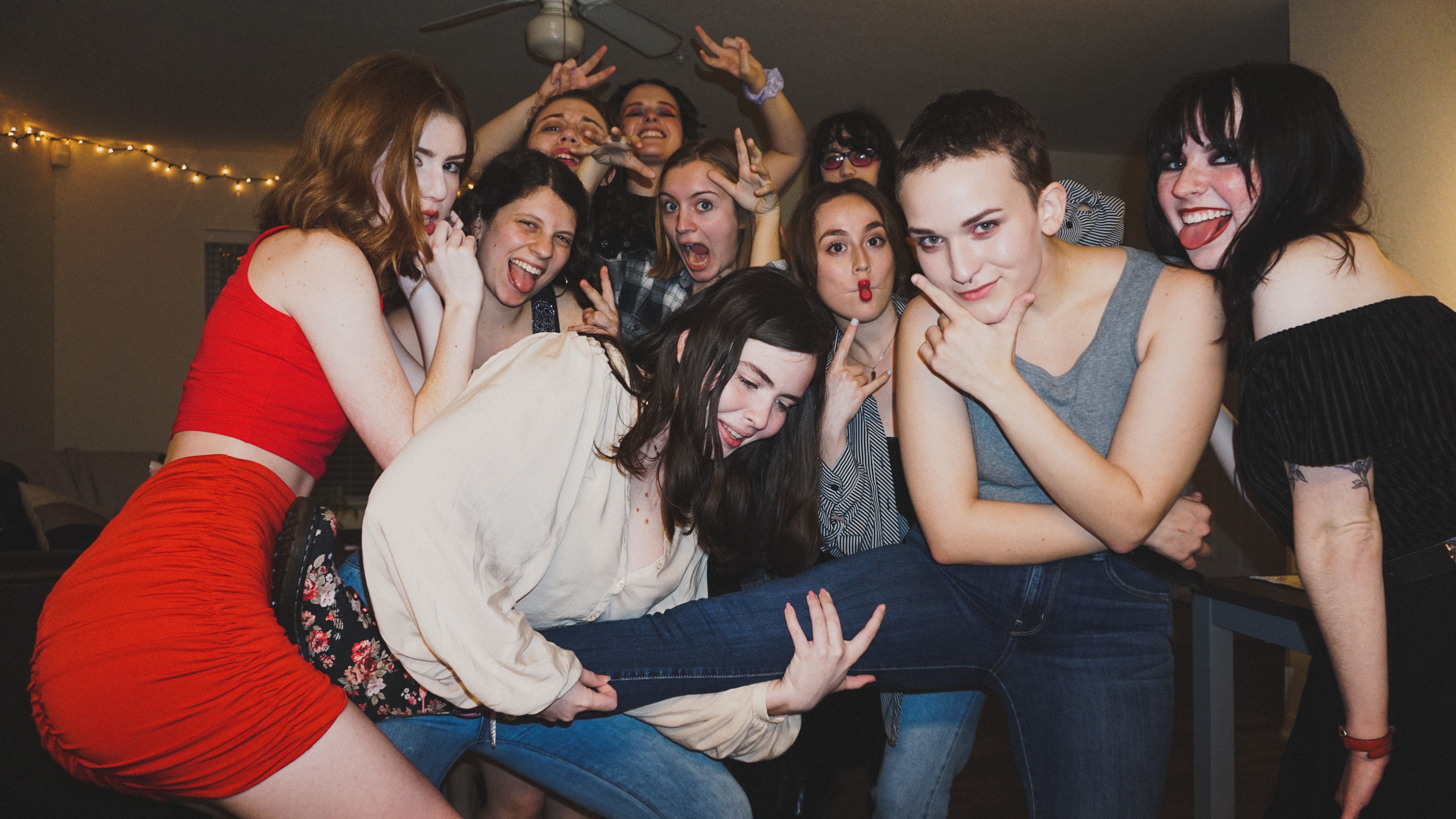 Girls having fun at party