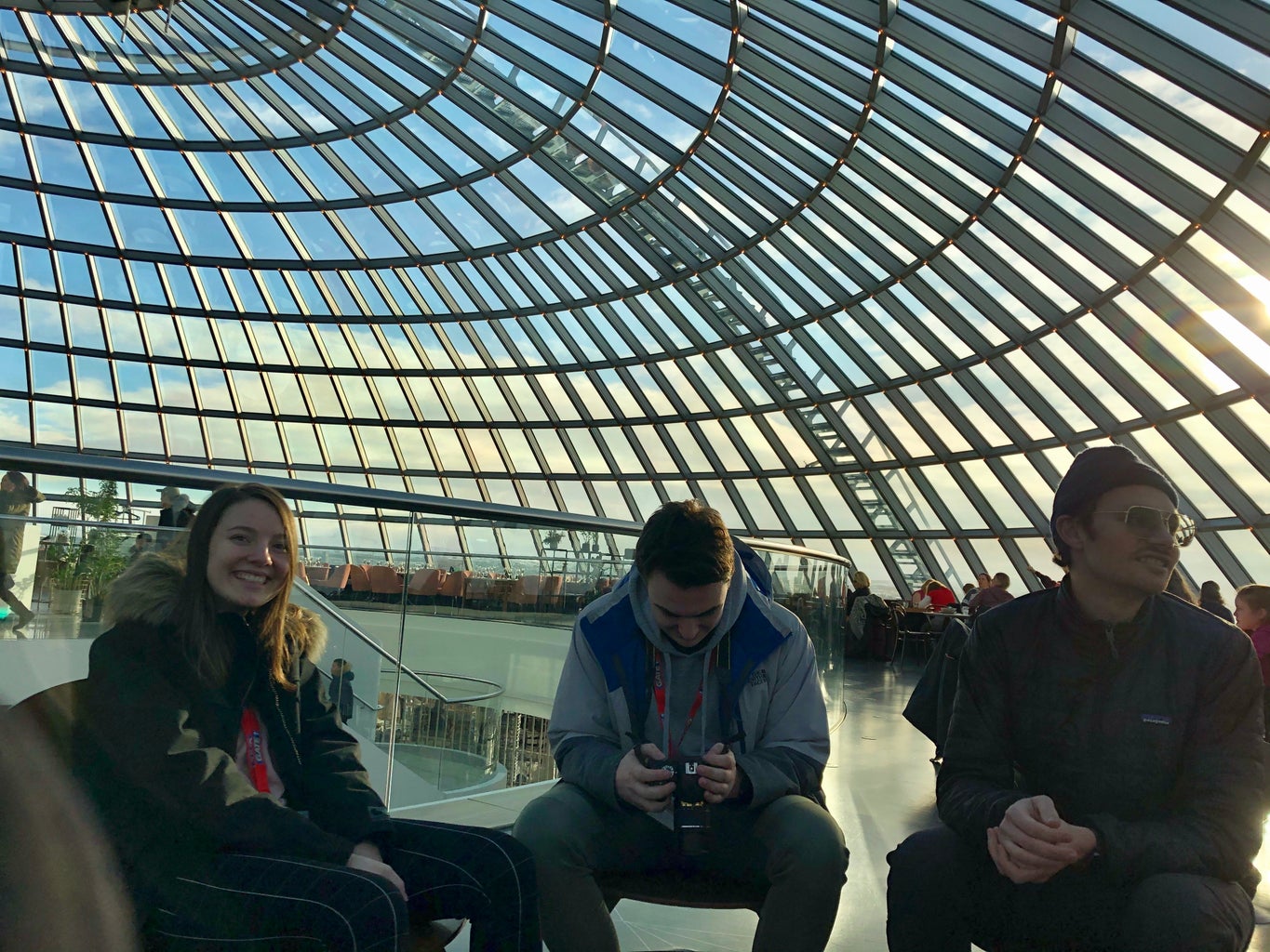 Myself, boyfriend, and Dad in dome of Perlan