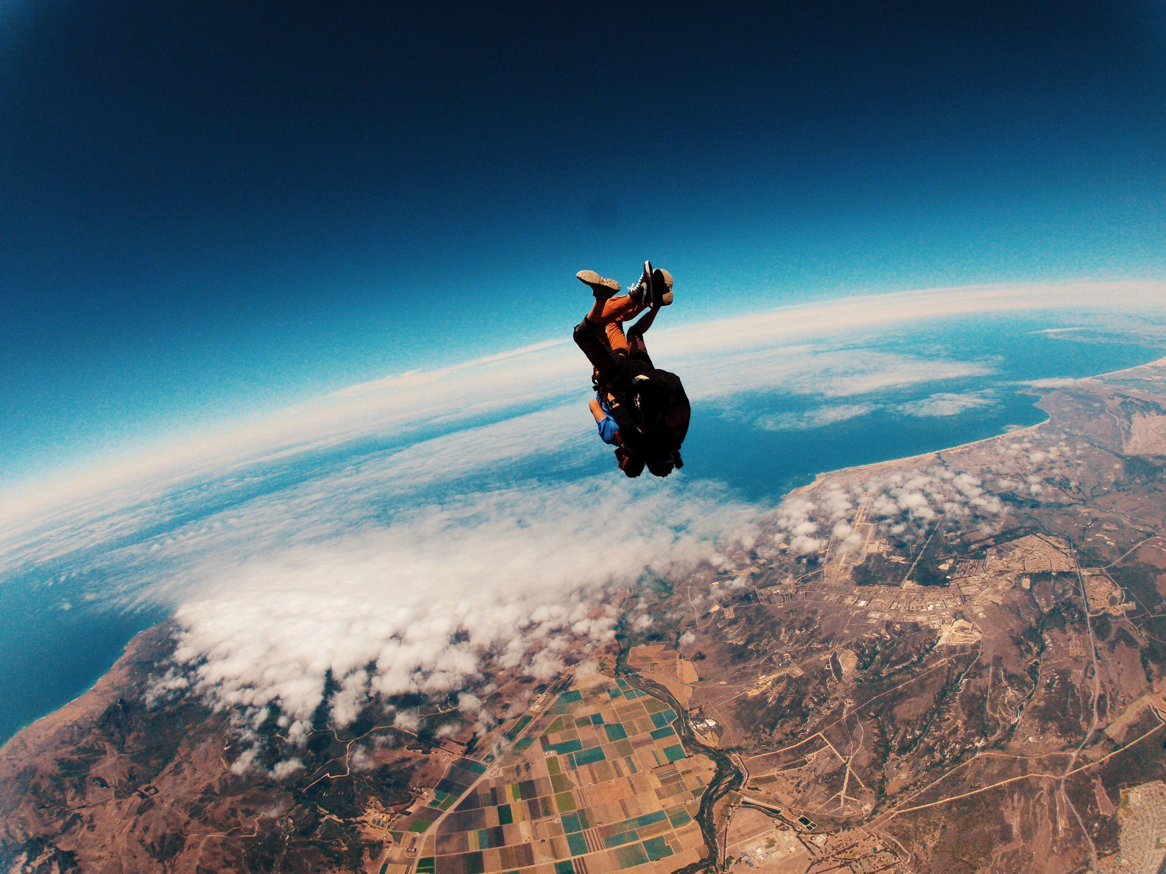 Person skydiving