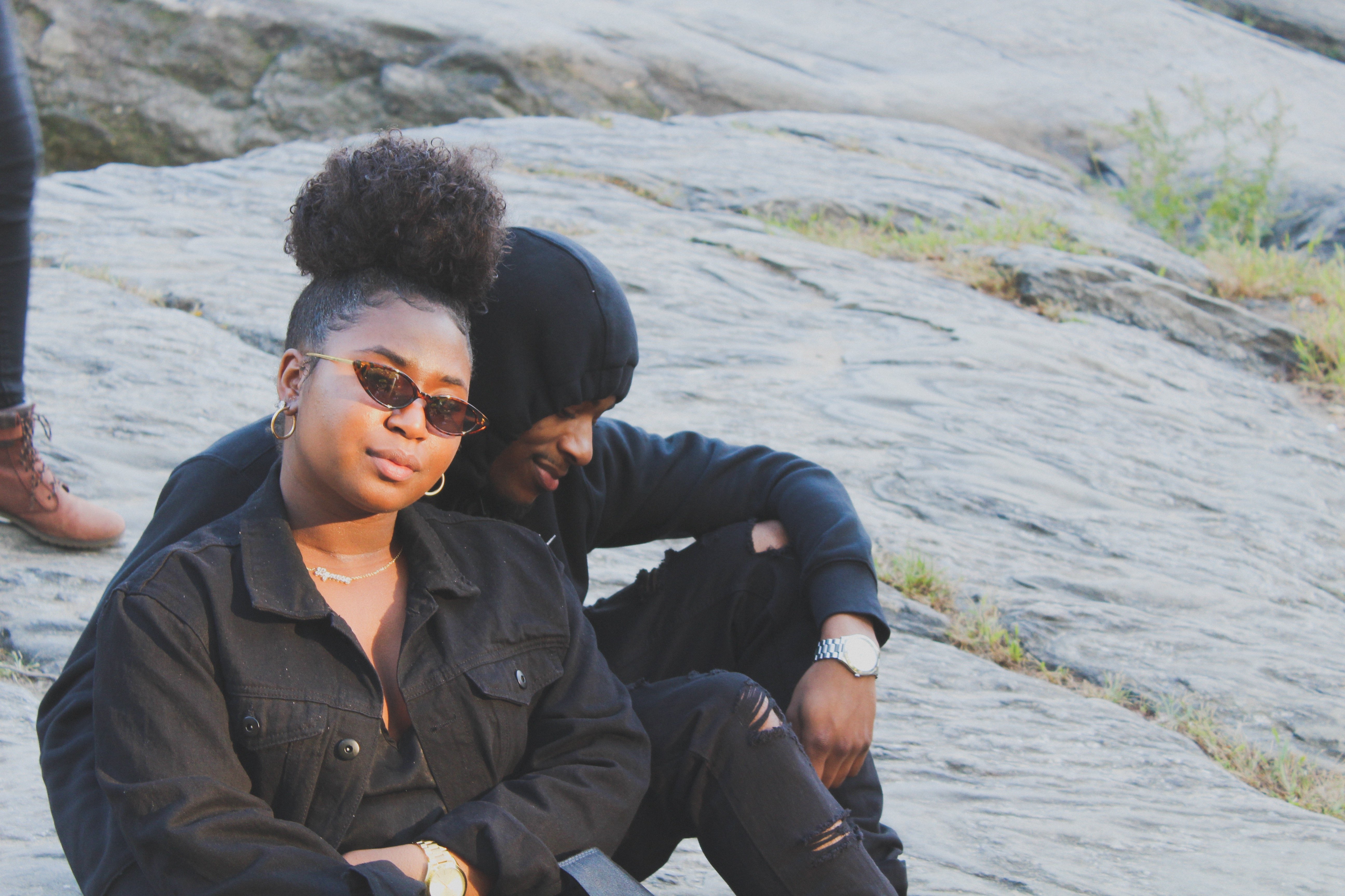 couple sitting in a park