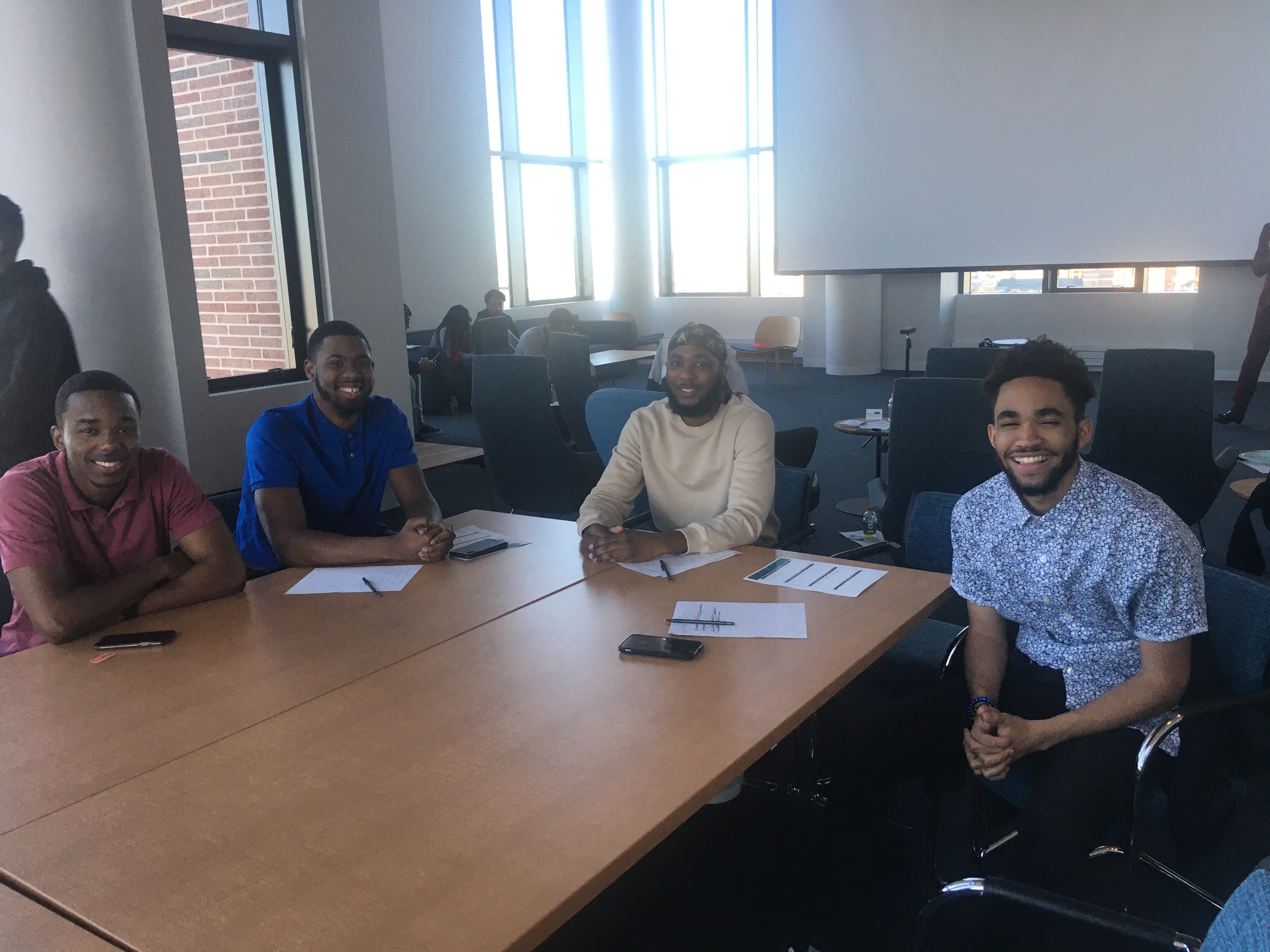 Emmanuel students at David Horne\'s workshop Marathon Man\'tality