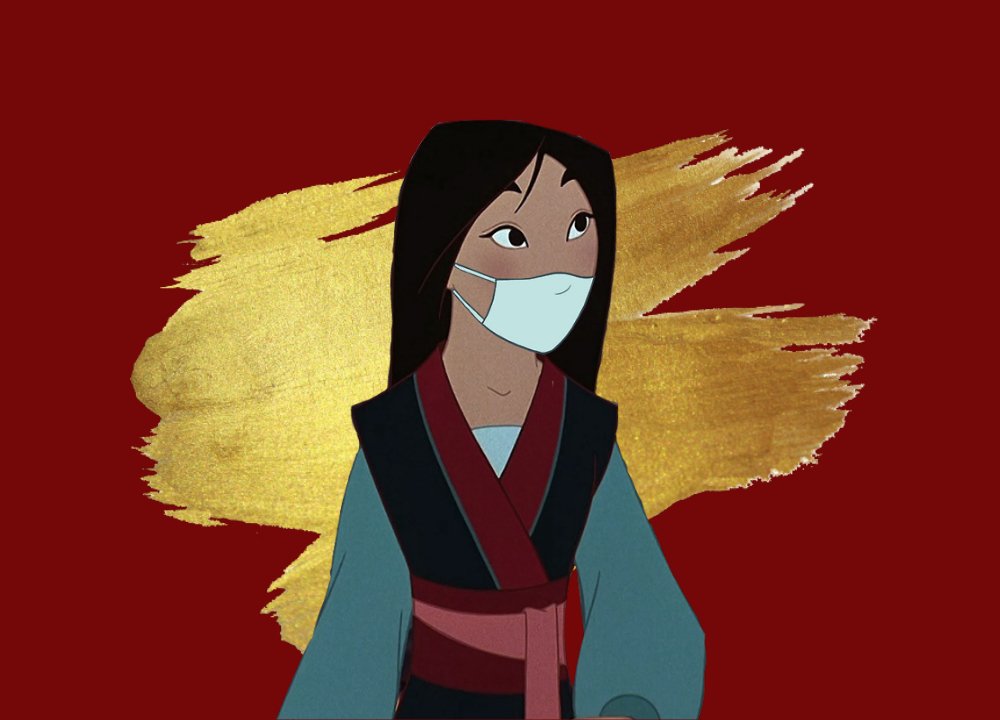Mulan With medical mask with eyes