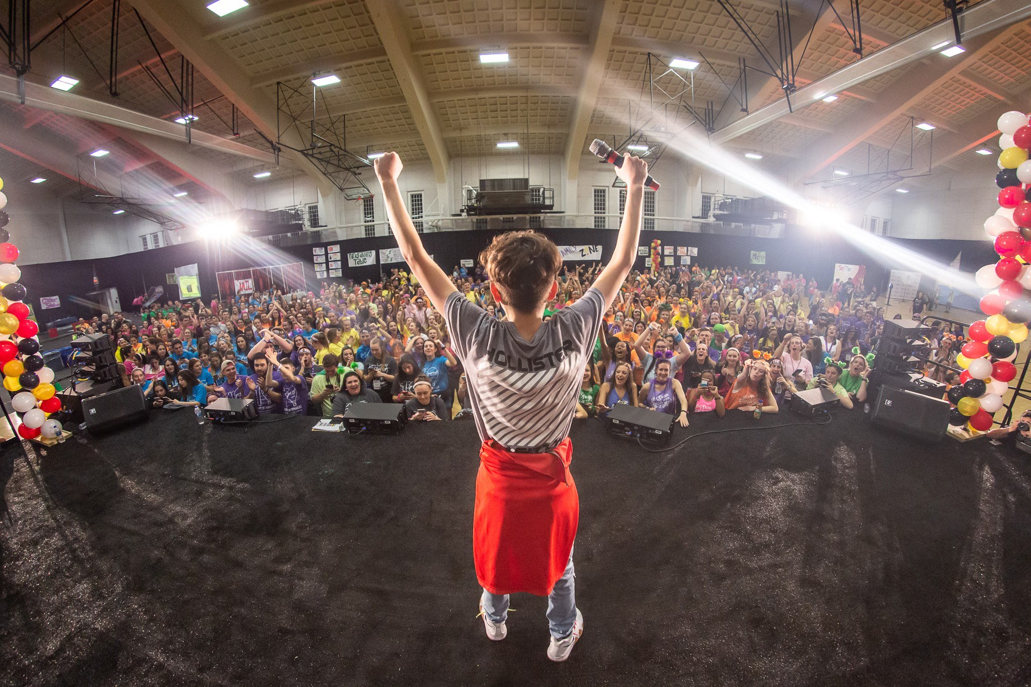 Original photos via a campus organization, to be used with an upcoming article featuring Terp Thon, a 12-hour dance marathon.