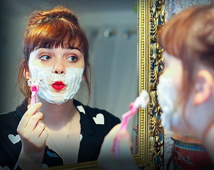 woman shaving