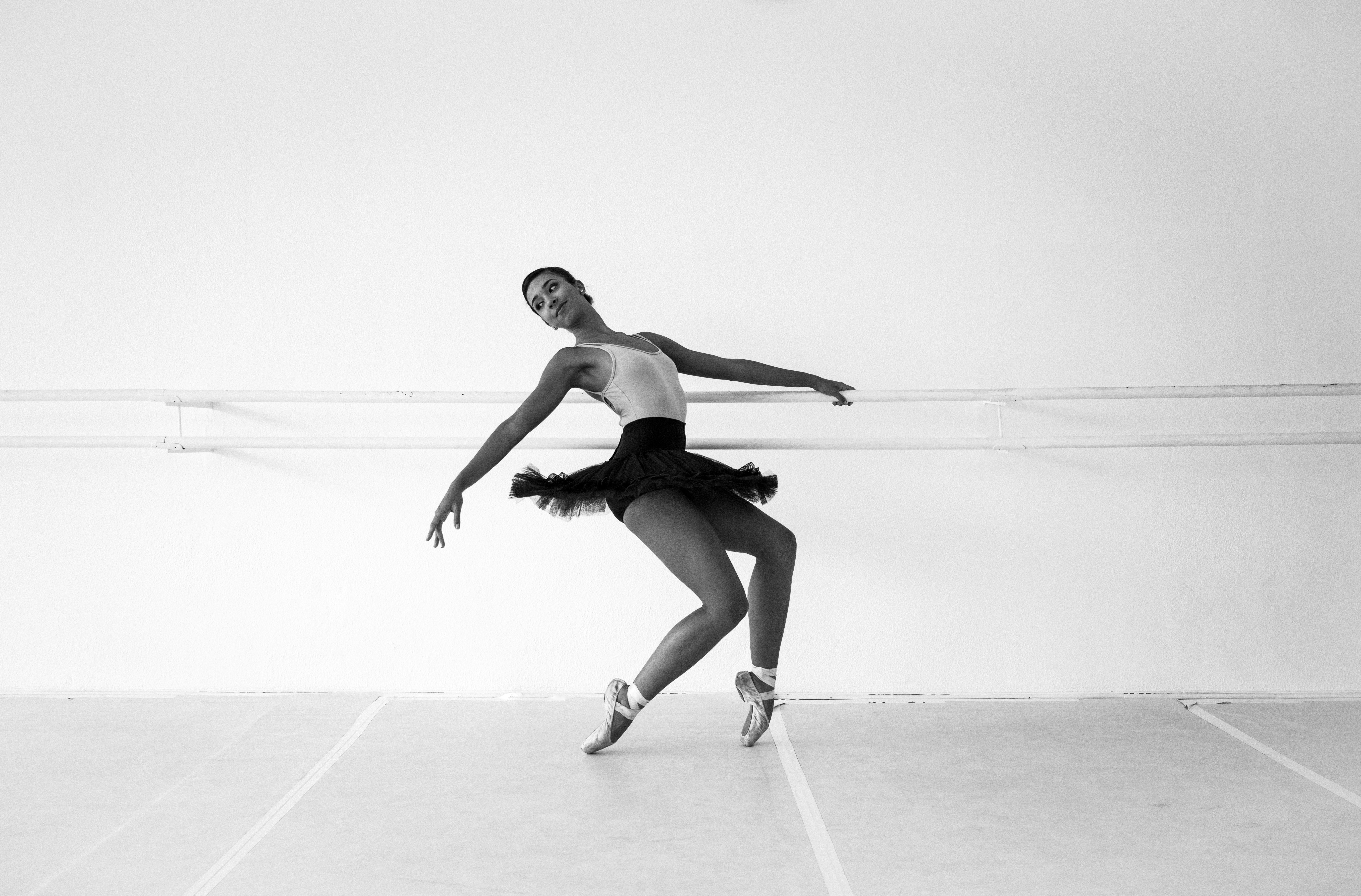 dancer in studio at the barre