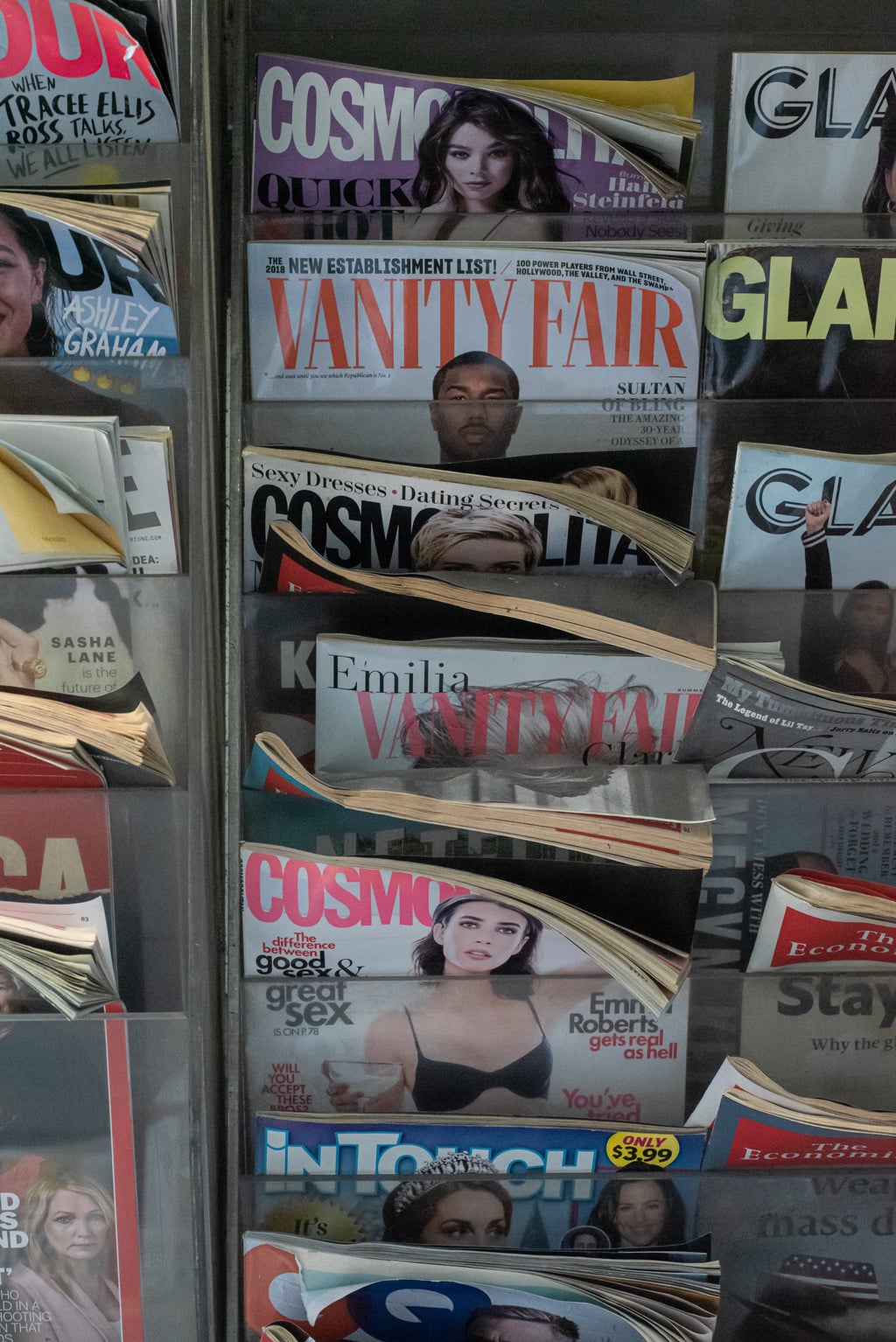 rack of magazines